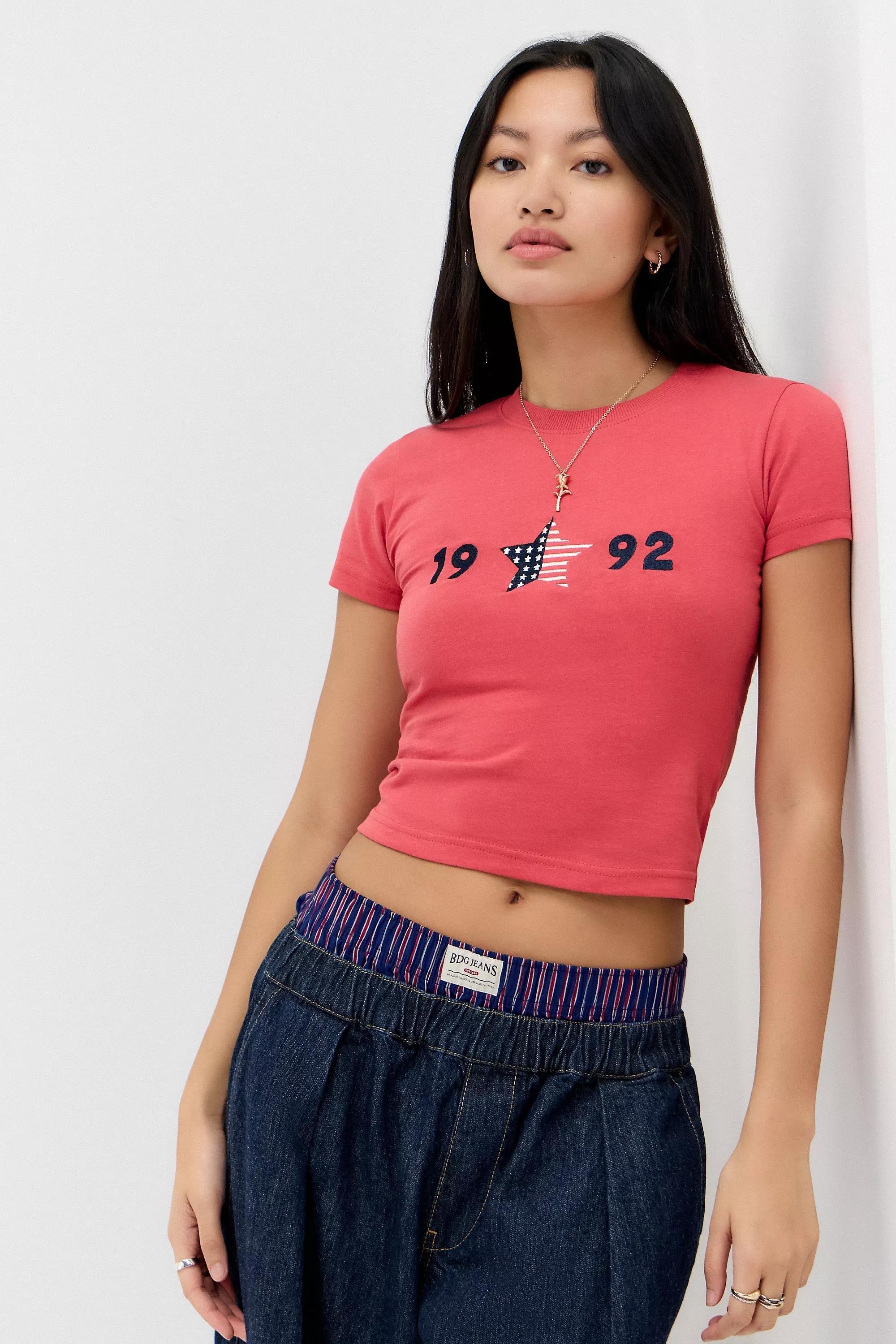 Red Detailed Printed T-Shirt, , large image number 0