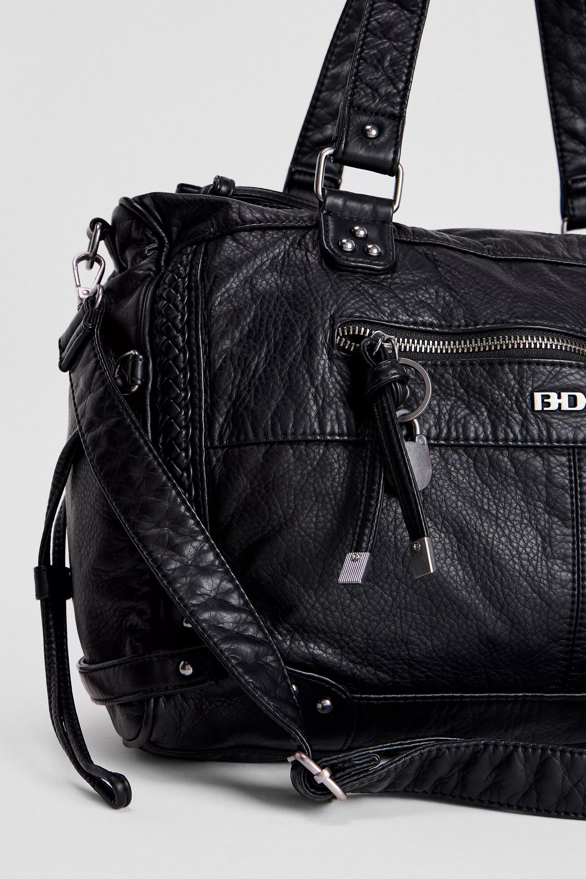 UO BDG Faux Leather Bag, BLK, large image number 4