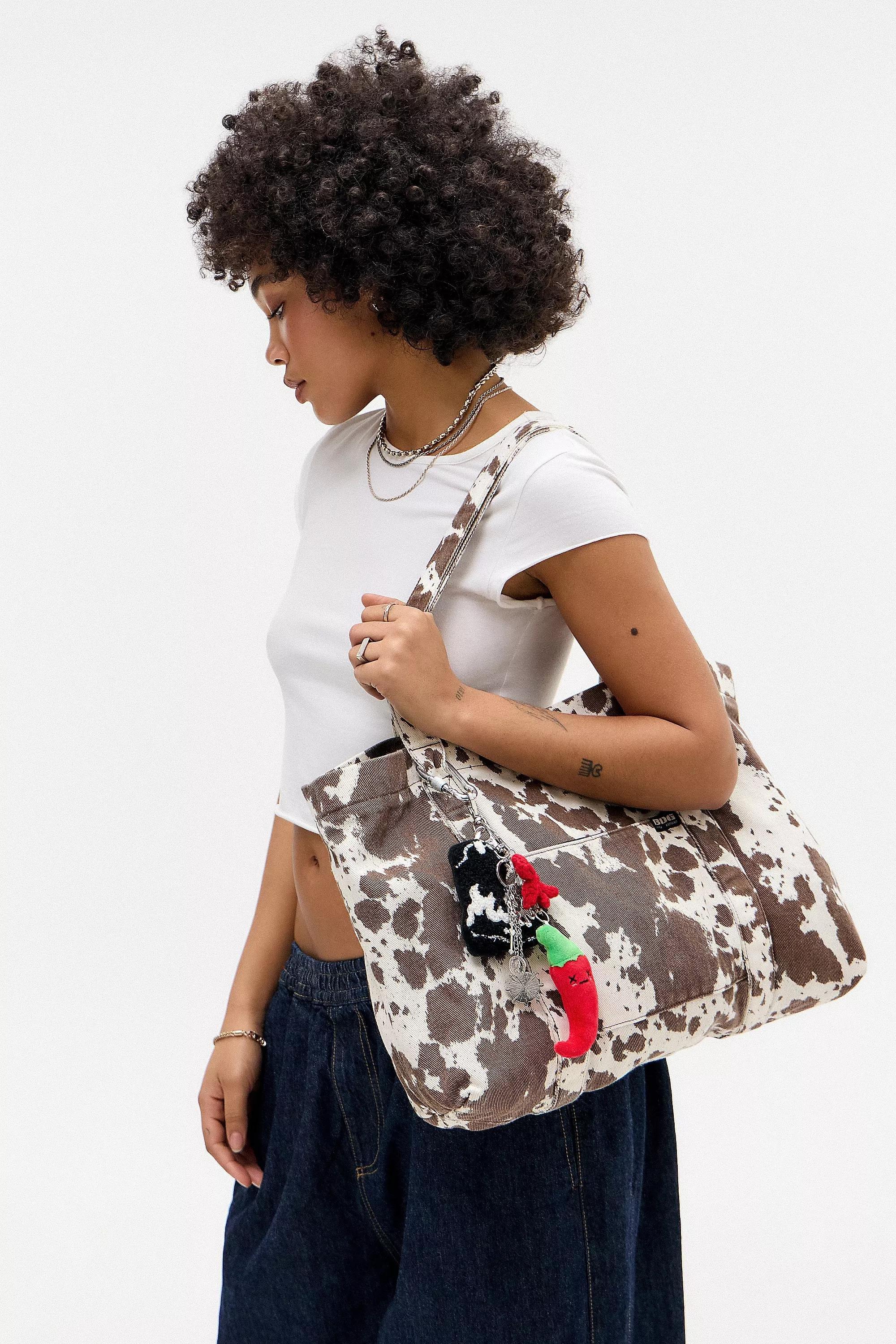 Brown Bdg Cow Pocket Canvas Tote Bag`, BRN, large image number 0