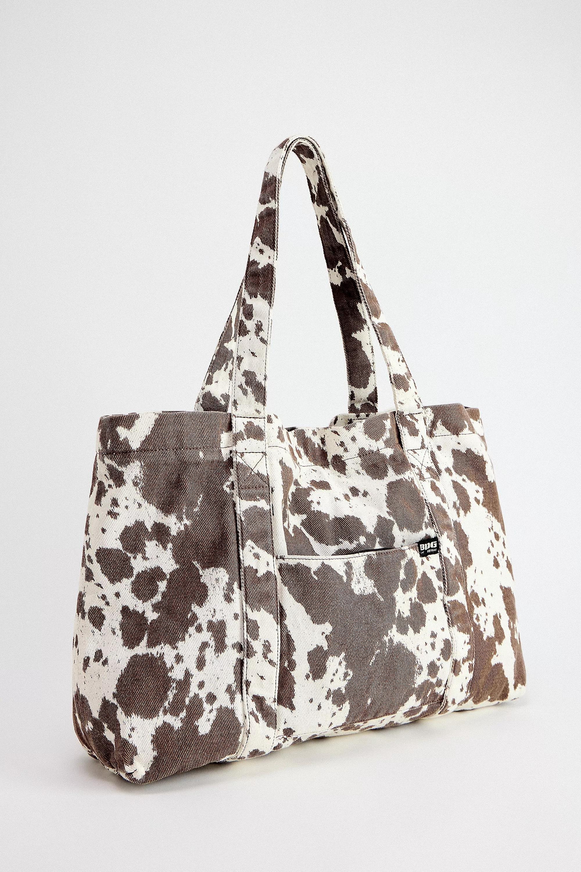 Brown Bdg Cow Pocket Canvas Tote Bag`, BRN, large image number 2