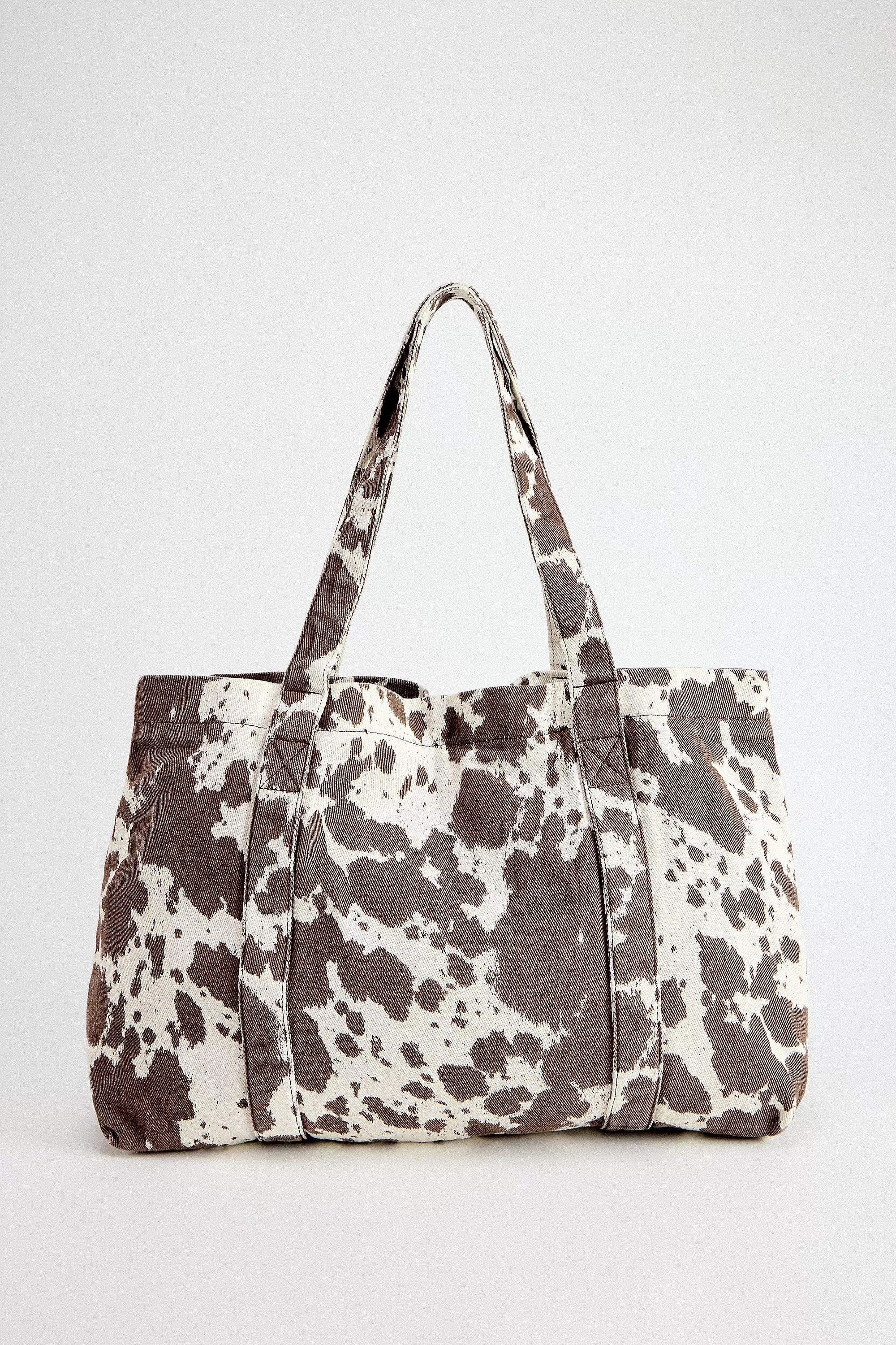 Brown Bdg Cow Pocket Canvas Tote Bag`, BRN, large image number 3