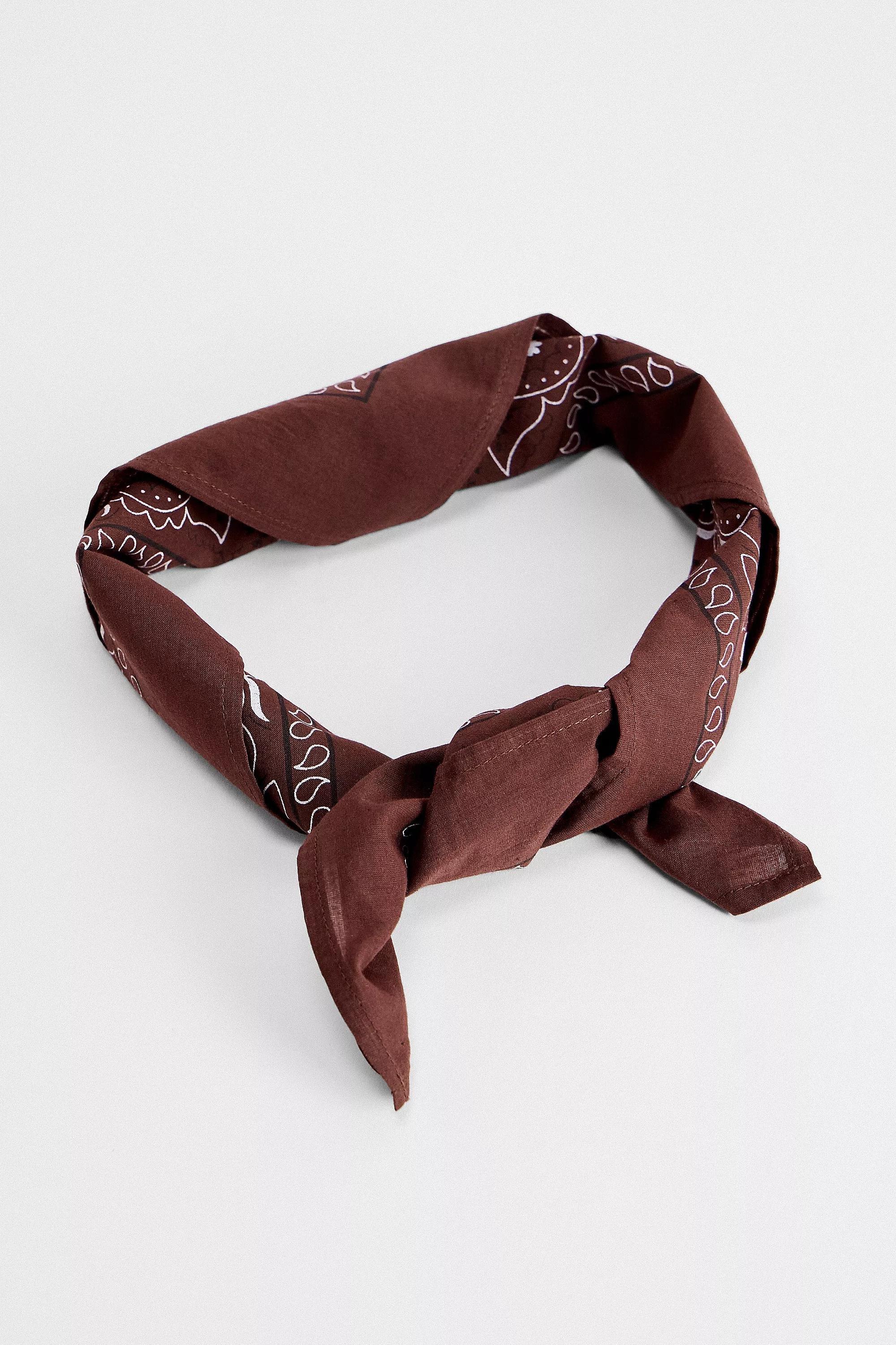 Brown Uo Cotton Bandana Headscarf, CHOC, large image number 4
