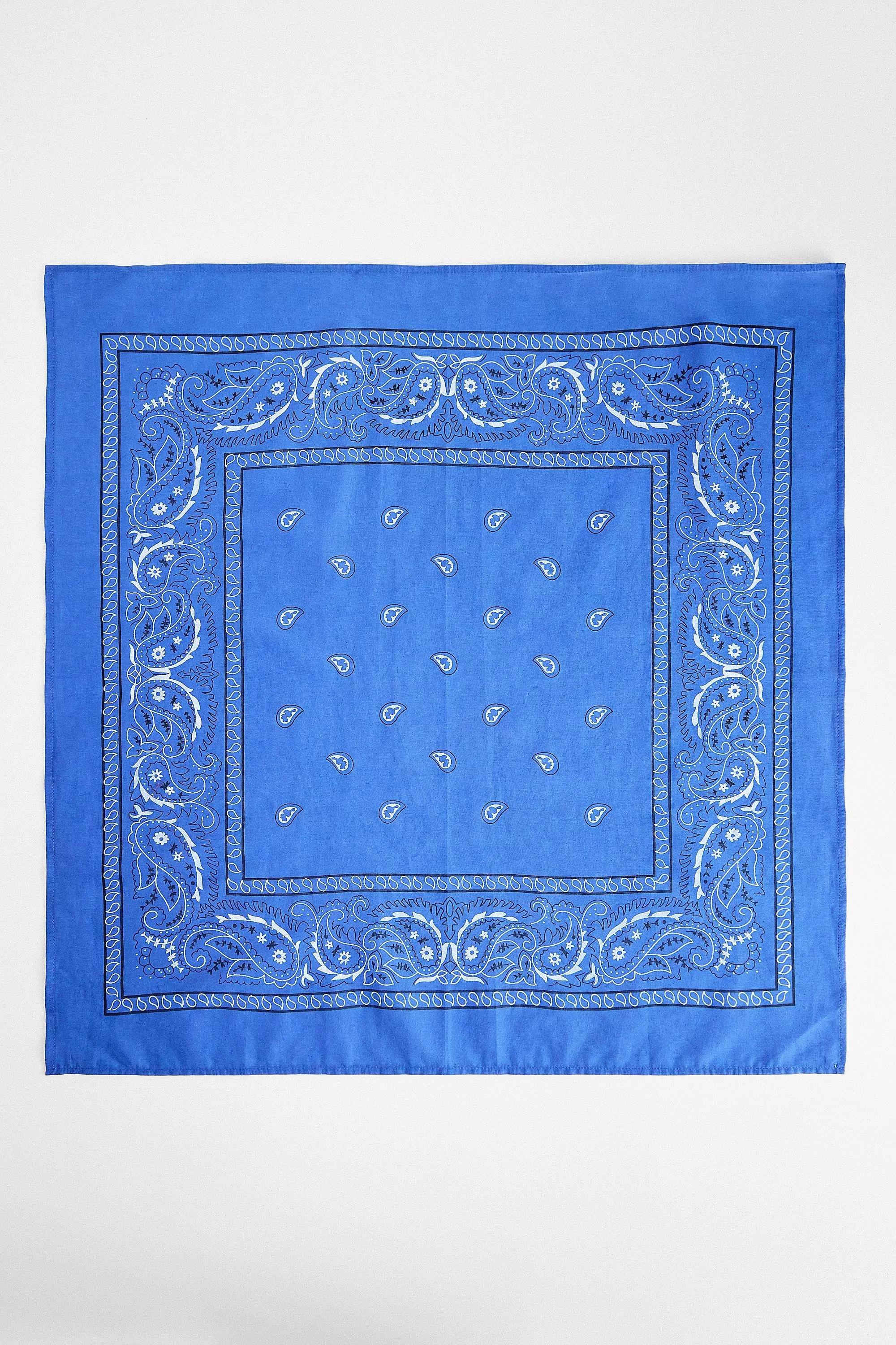 Blue Uo Cotton Bandana Headscarf, BLUE, large image number 1
