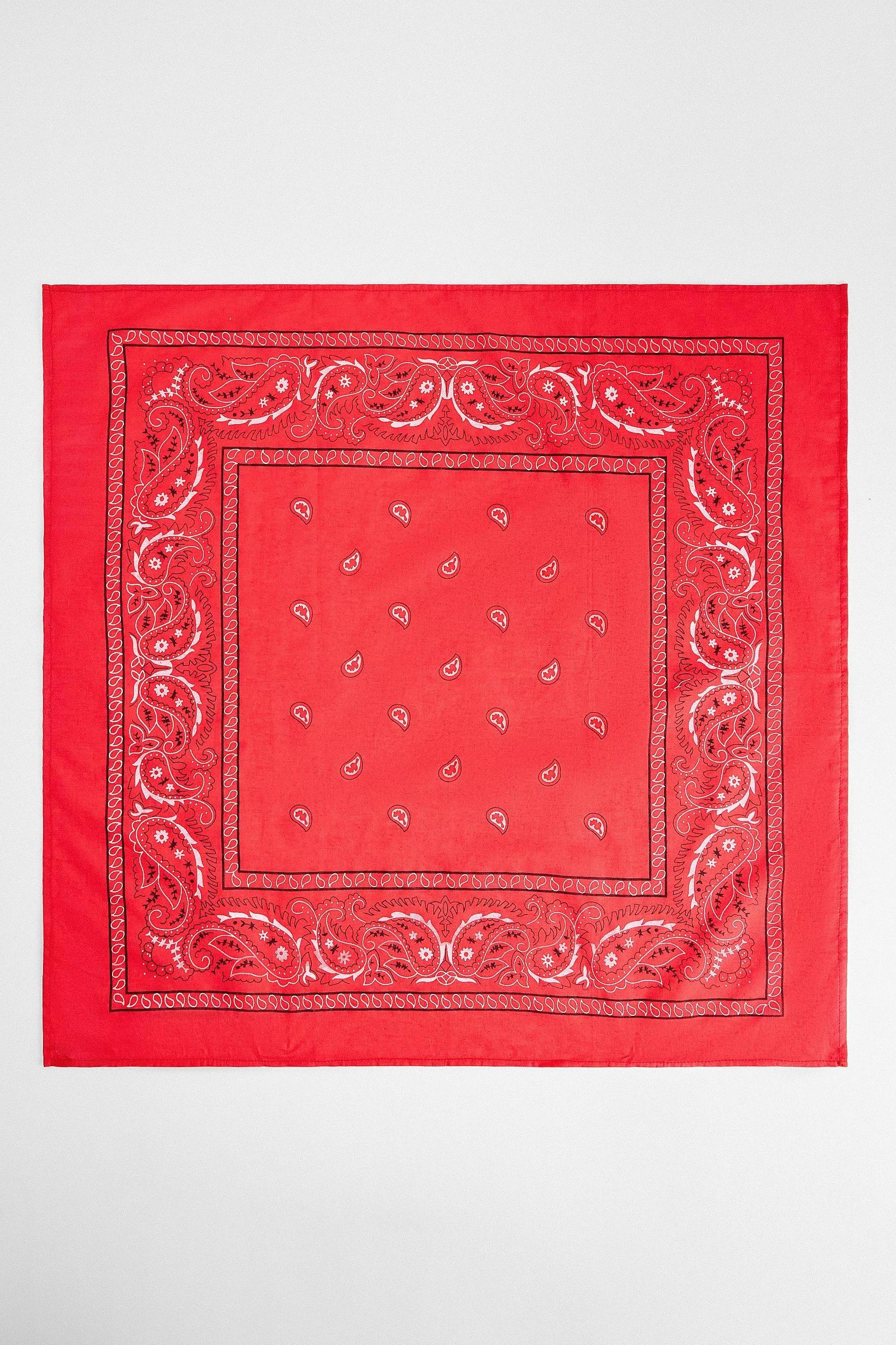 Red Uo Cotton Bandana Headscarf, RED, large image number 1