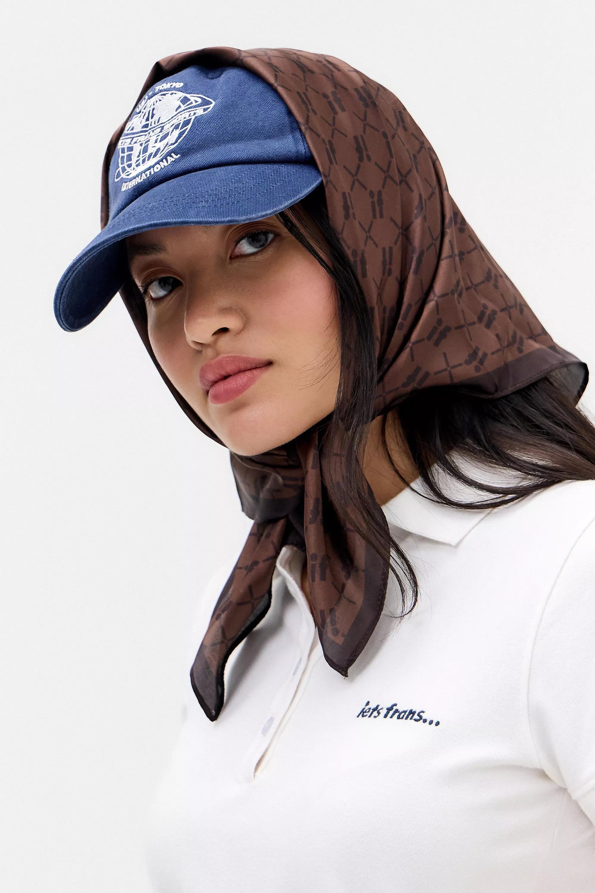 Brown Iets Frans... Monogram Silky Headscarf, CHOC, large image number 0