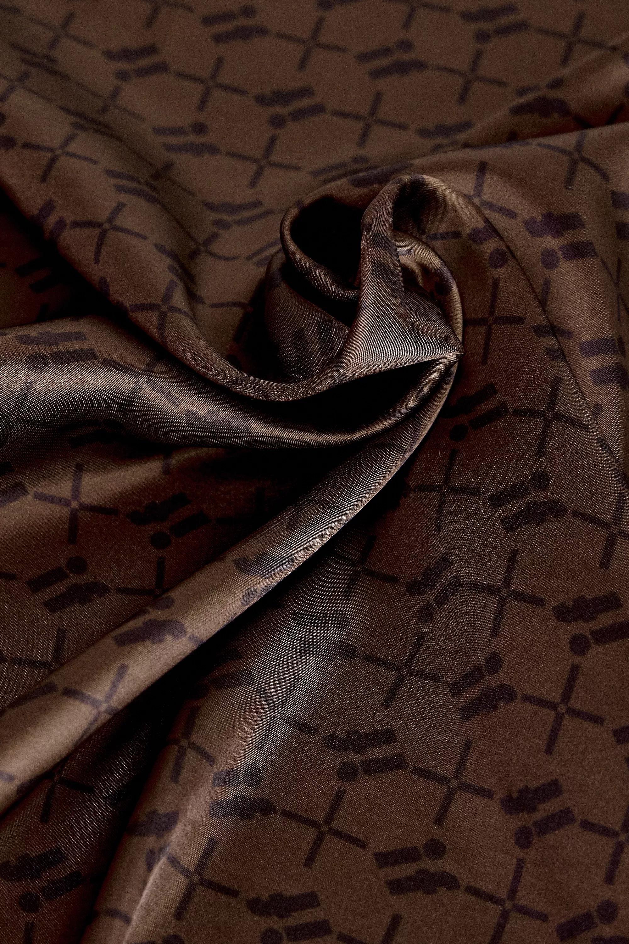 Brown Iets Frans... Monogram Silky Headscarf, CHOC, large image number 3