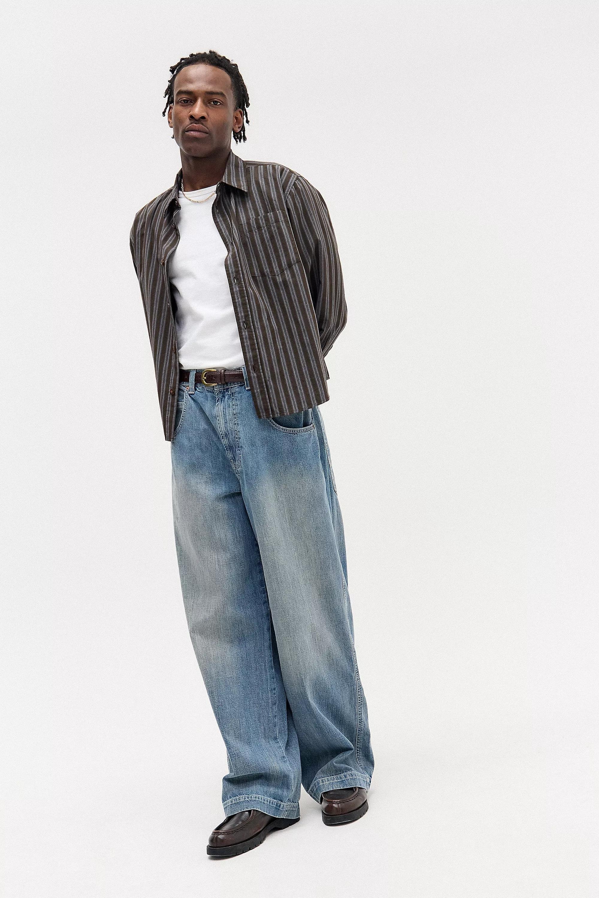 Blue Bdg Blue Crosshatched Jeans, BLUE, medium