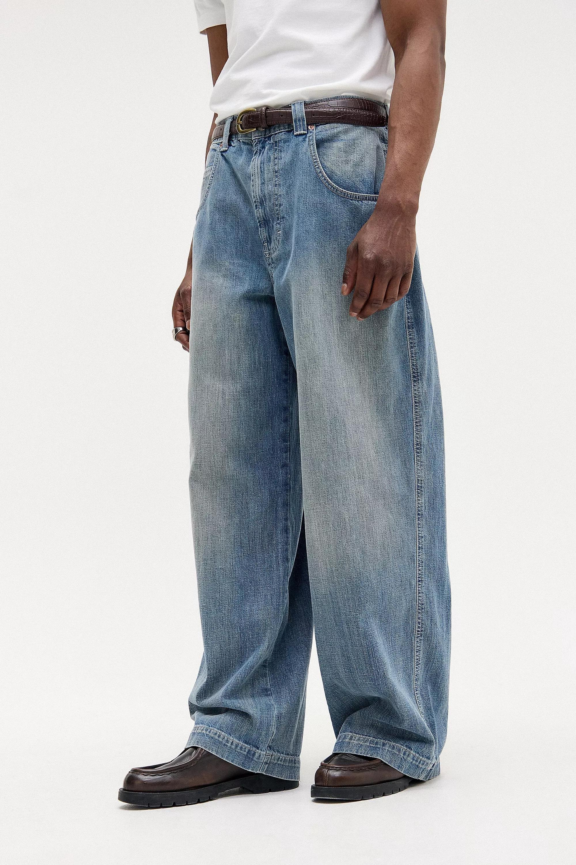 Blue Bdg Blue Crosshatched Jeans, BLUE, medium