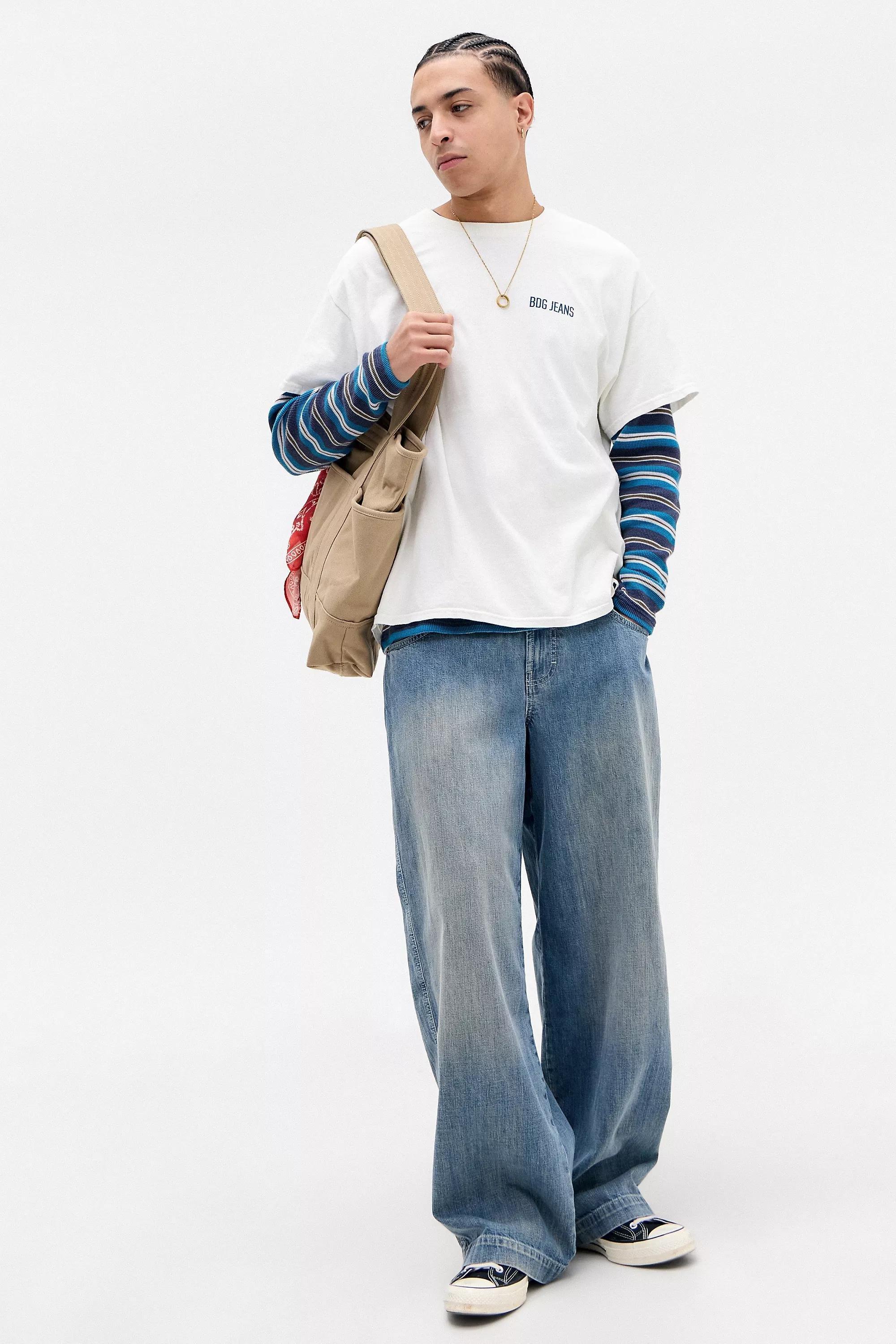 Blue Bdg Blue Crosshatched Jeans, , large image number 2