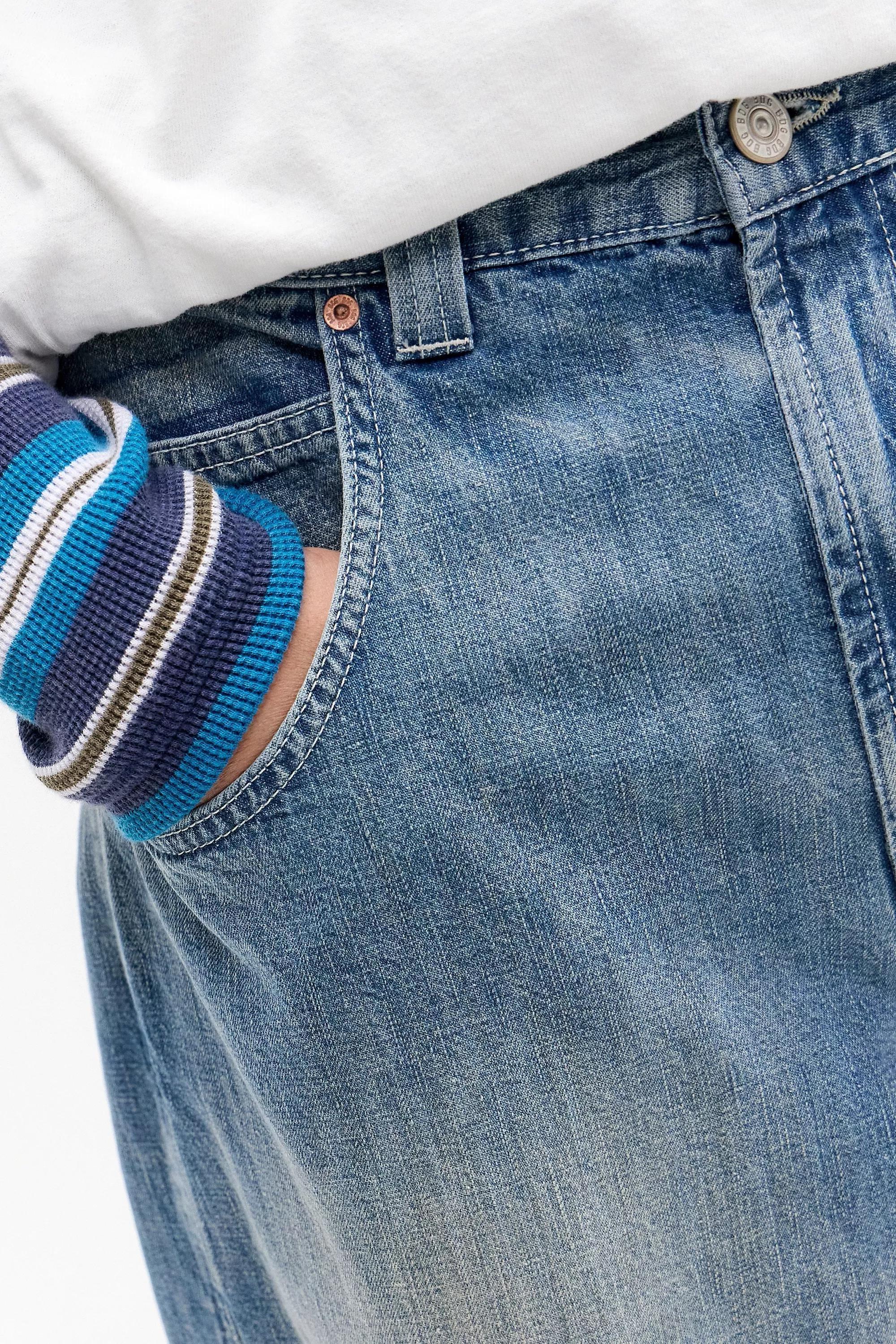 Blue Bdg Blue Crosshatched Jeans, , large image number 3