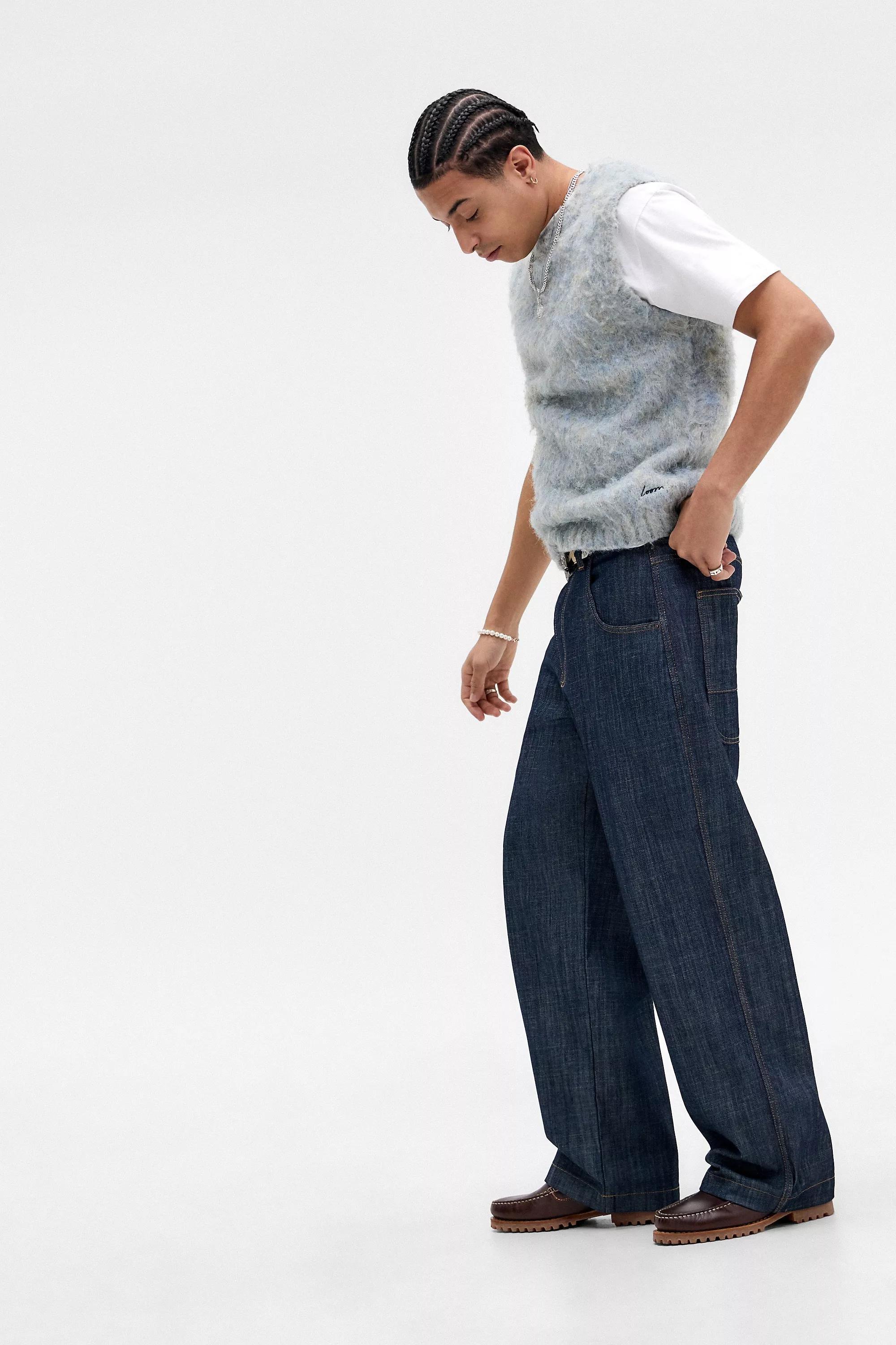 Blue Bdg Neo Raw Denim Trousers, , large image number 1