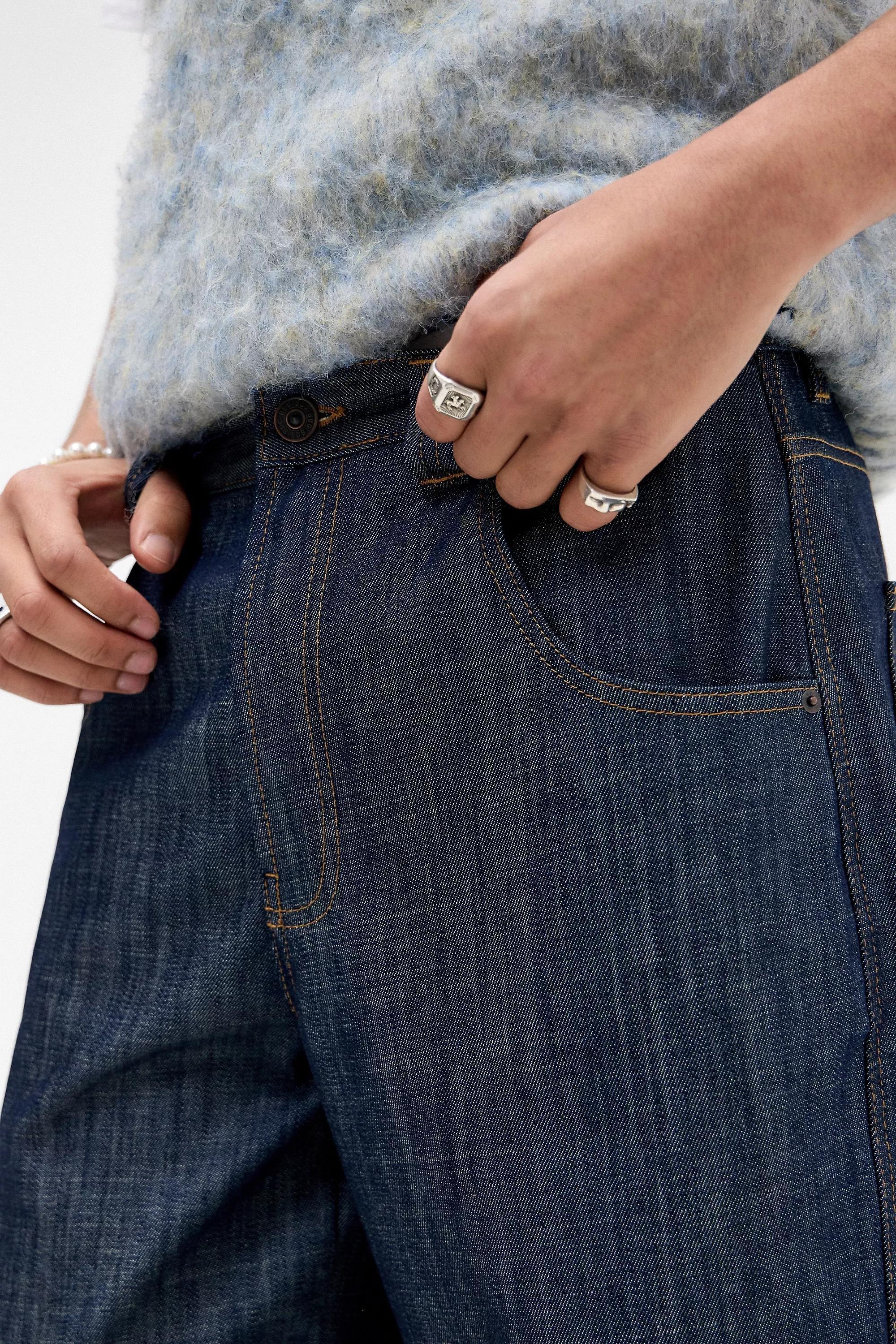 Blue Bdg Neo Raw Denim Trousers, , large image number 5