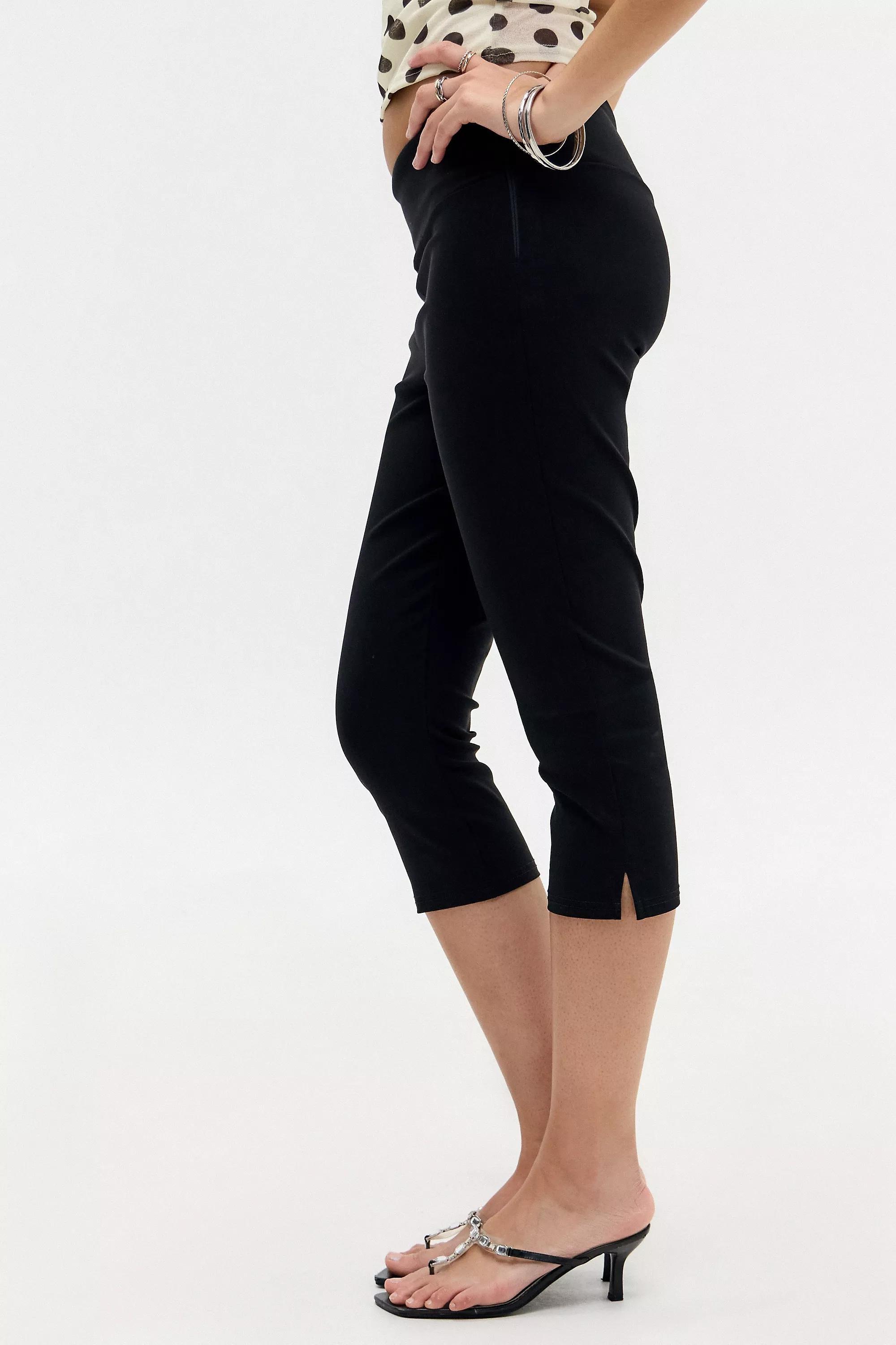 Black Uo Bengaline Capri Trousers, , large image number 2
