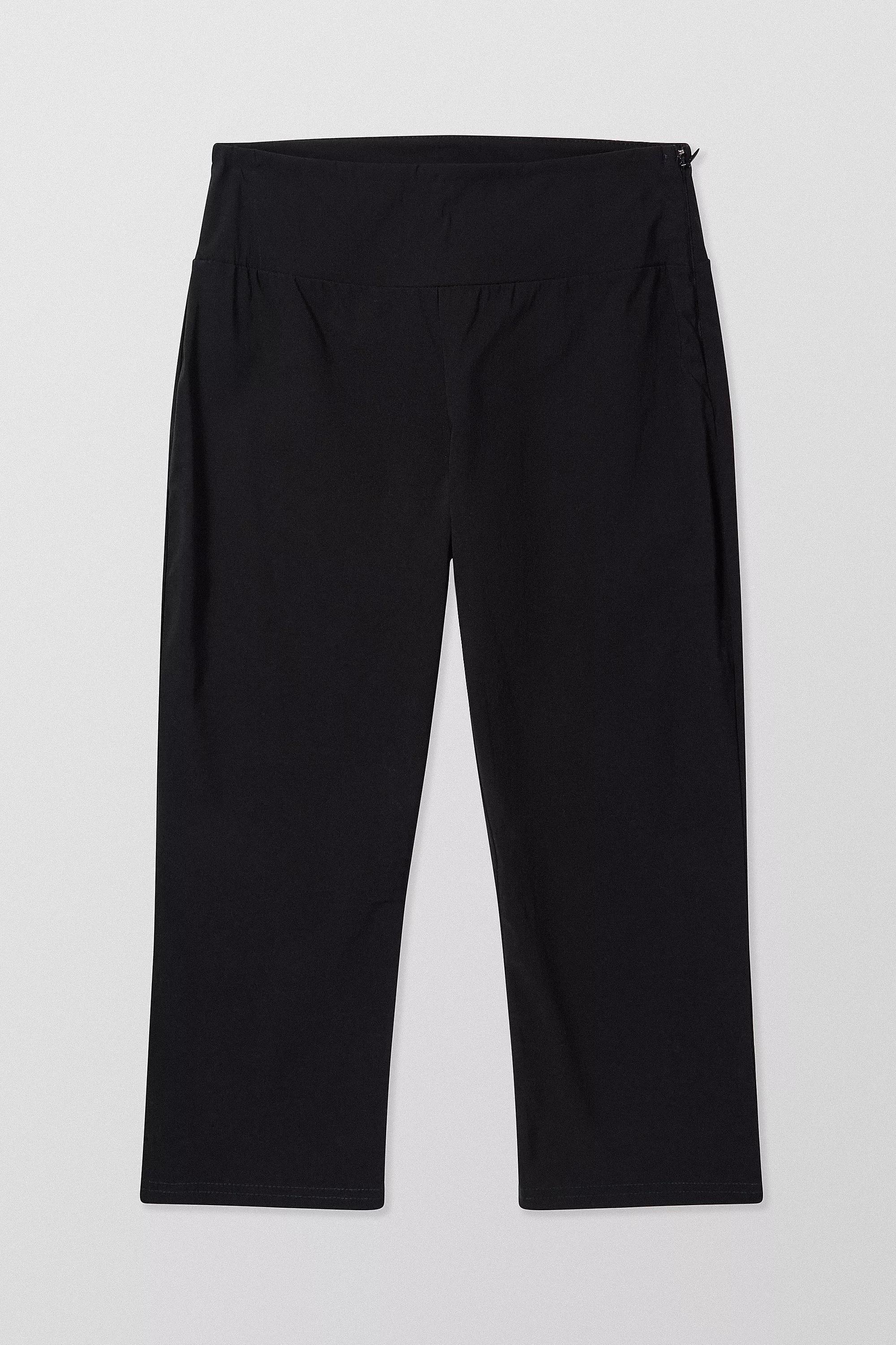 Black Uo Bengaline Capri Trousers, , large image number 5