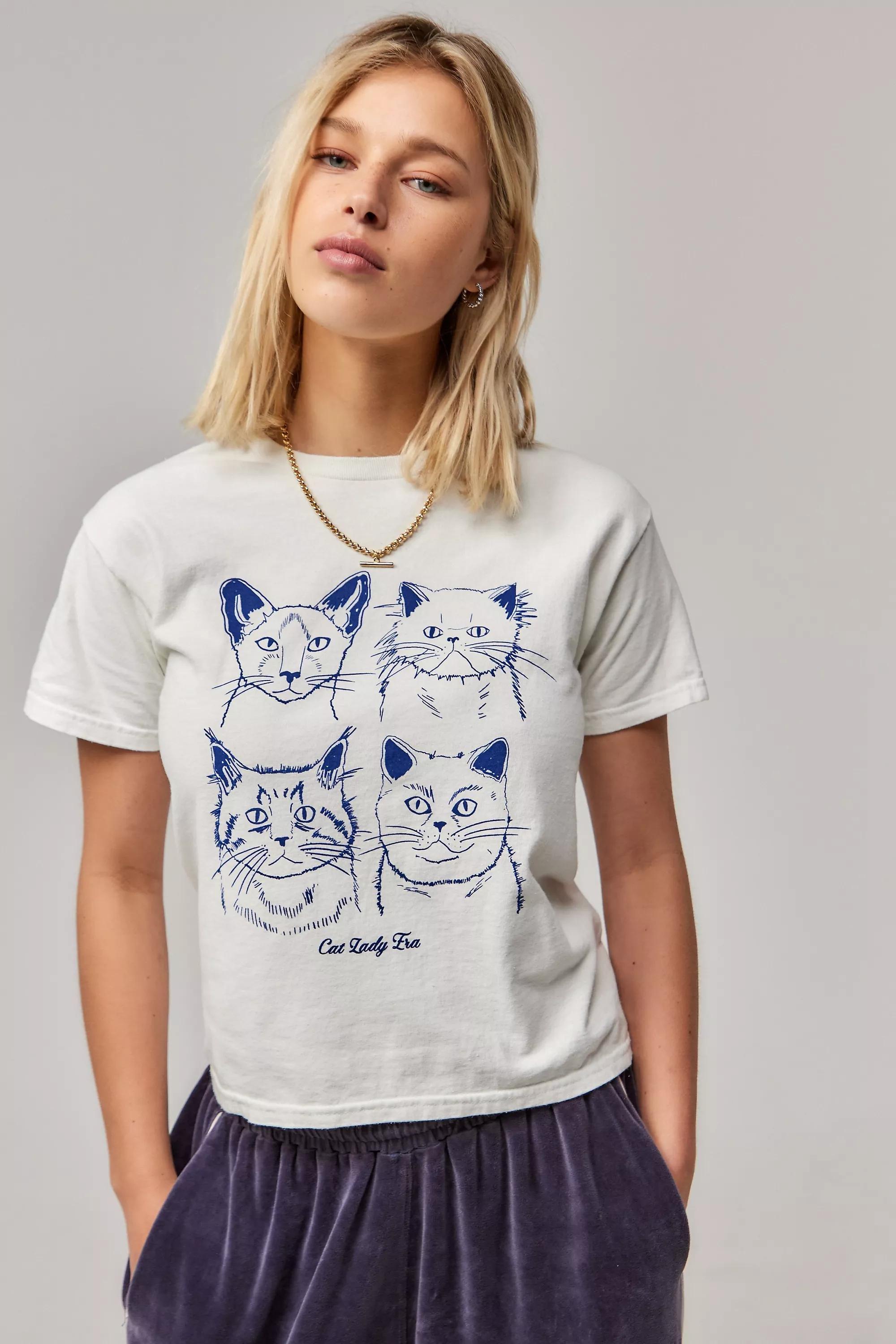 UO Cat Lady Era Relaxed T-Shirt, , large image number 0