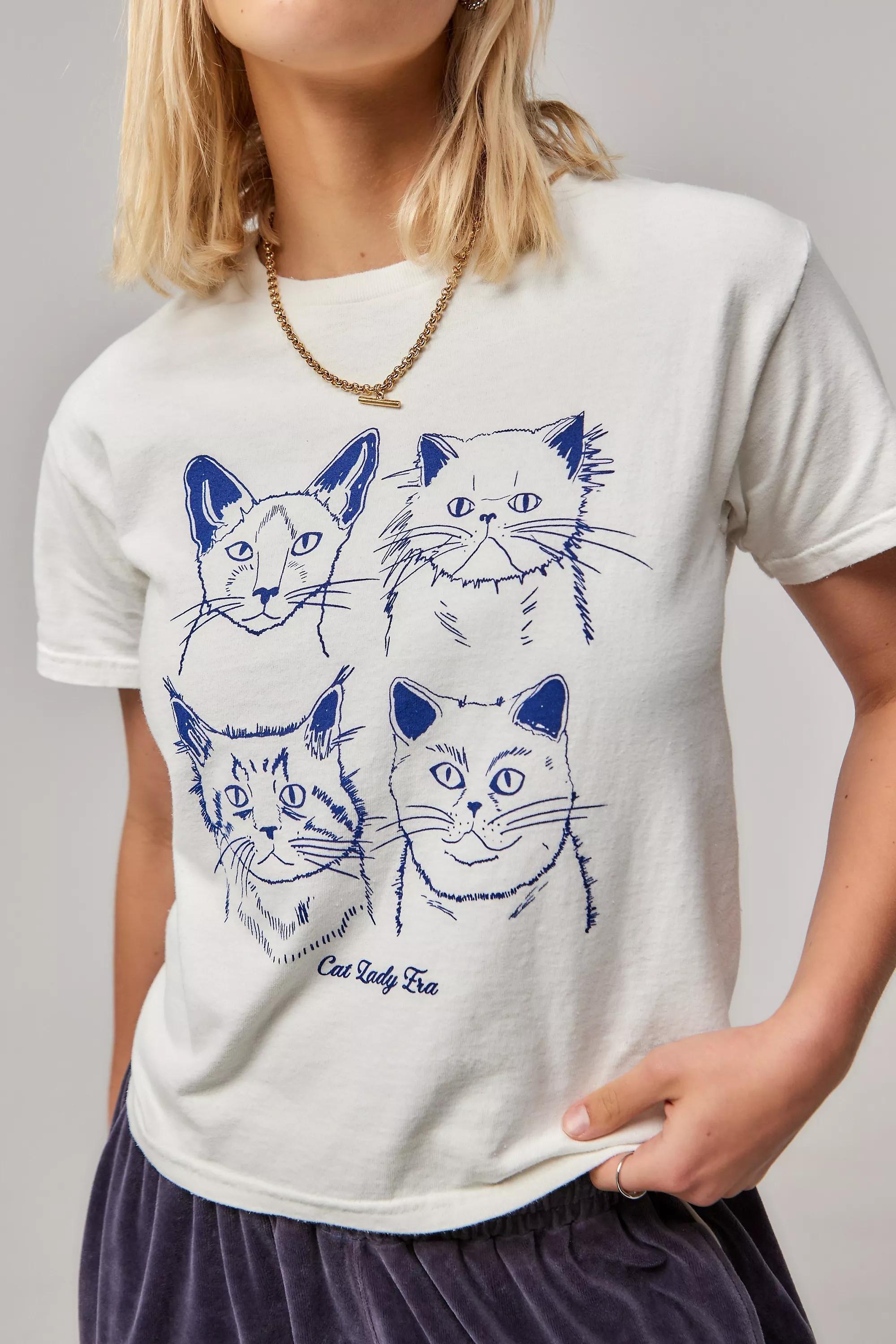 UO Cat Lady Era Relaxed T-Shirt, , large image number 1