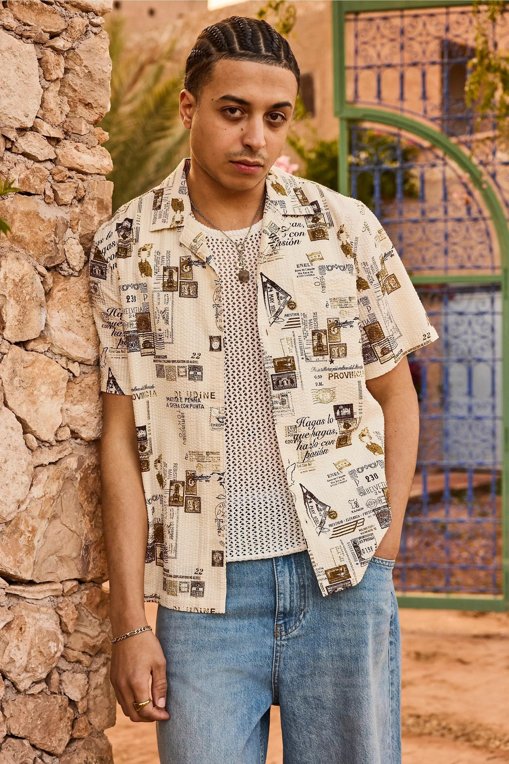 UO Case Seersucker Short Sleeve Shirt, , large image number 1