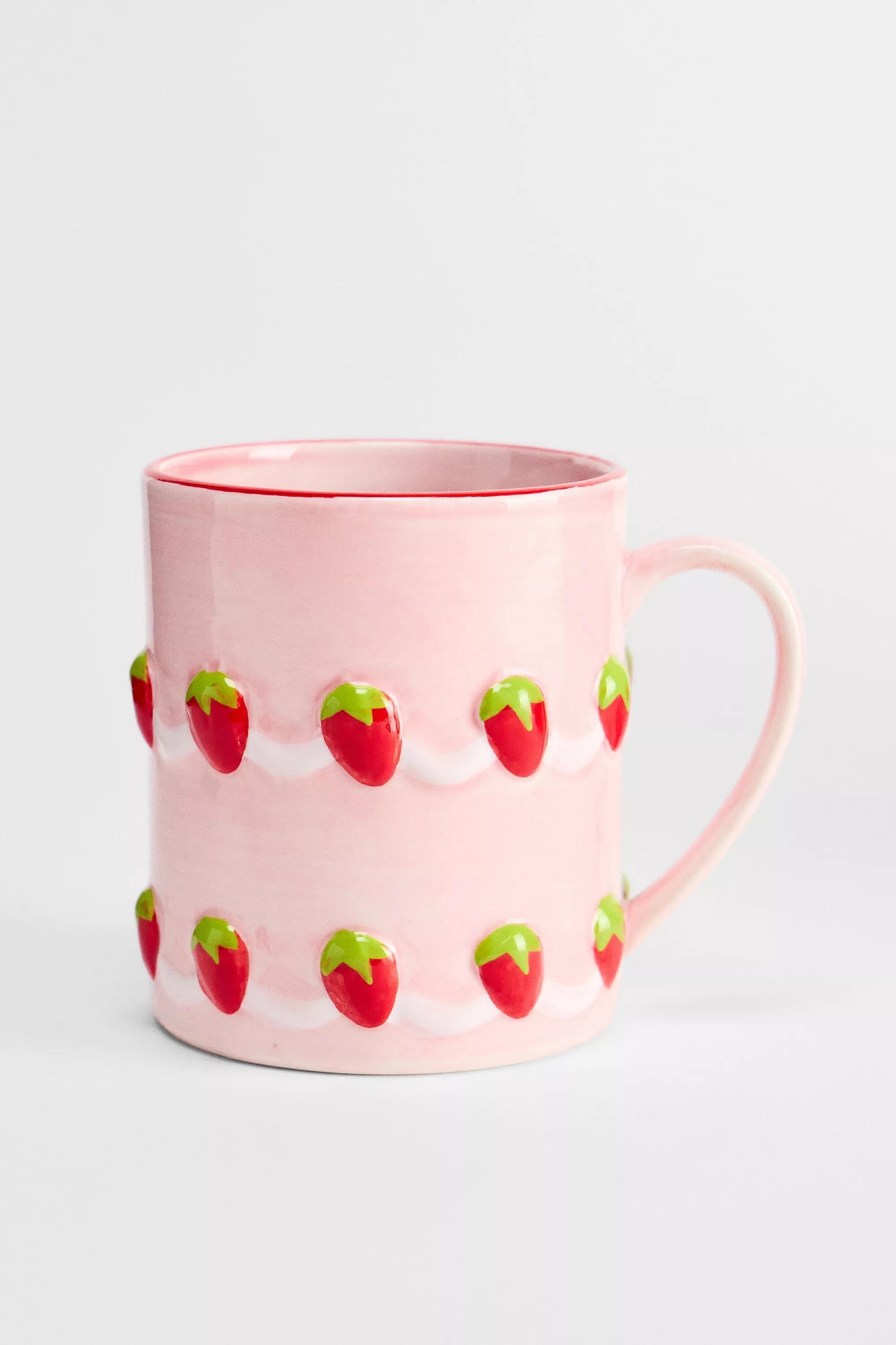 Pink Strawberry Cake Mug, PINK, large image number 0