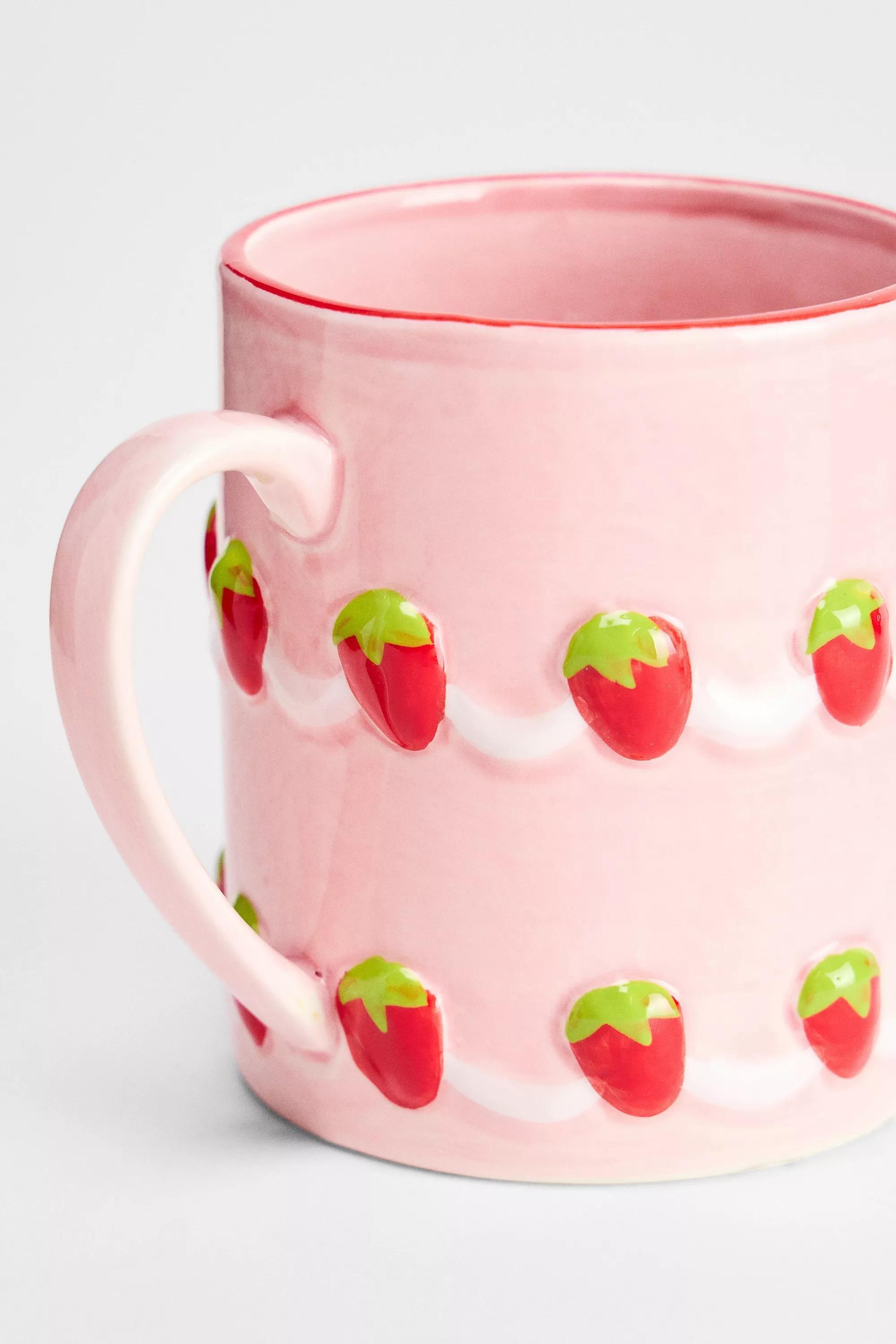 Pink Strawberry Cake Mug, PINK, large image number 1
