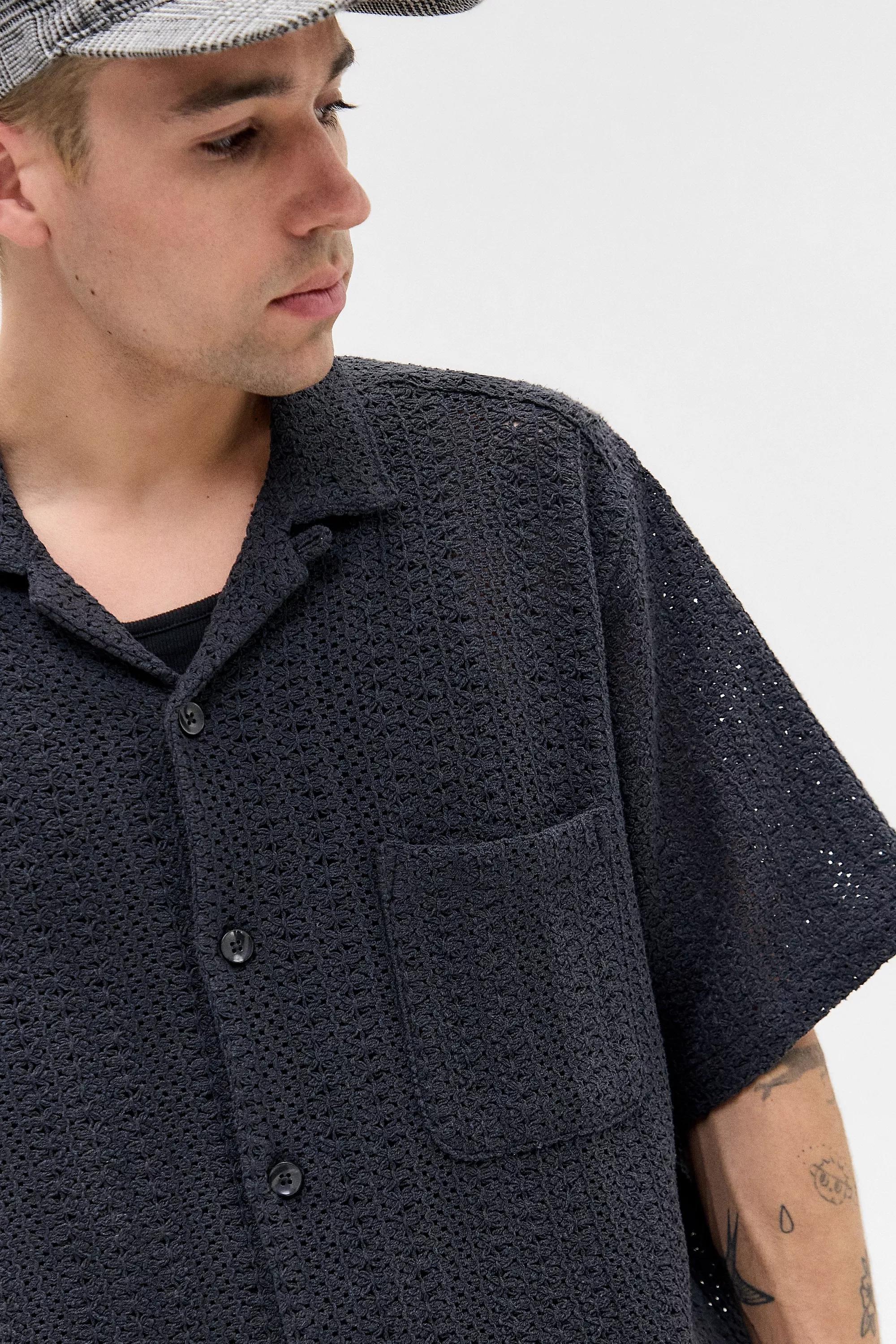 Black Loom Roman Knit Shirt, , large image number 2
