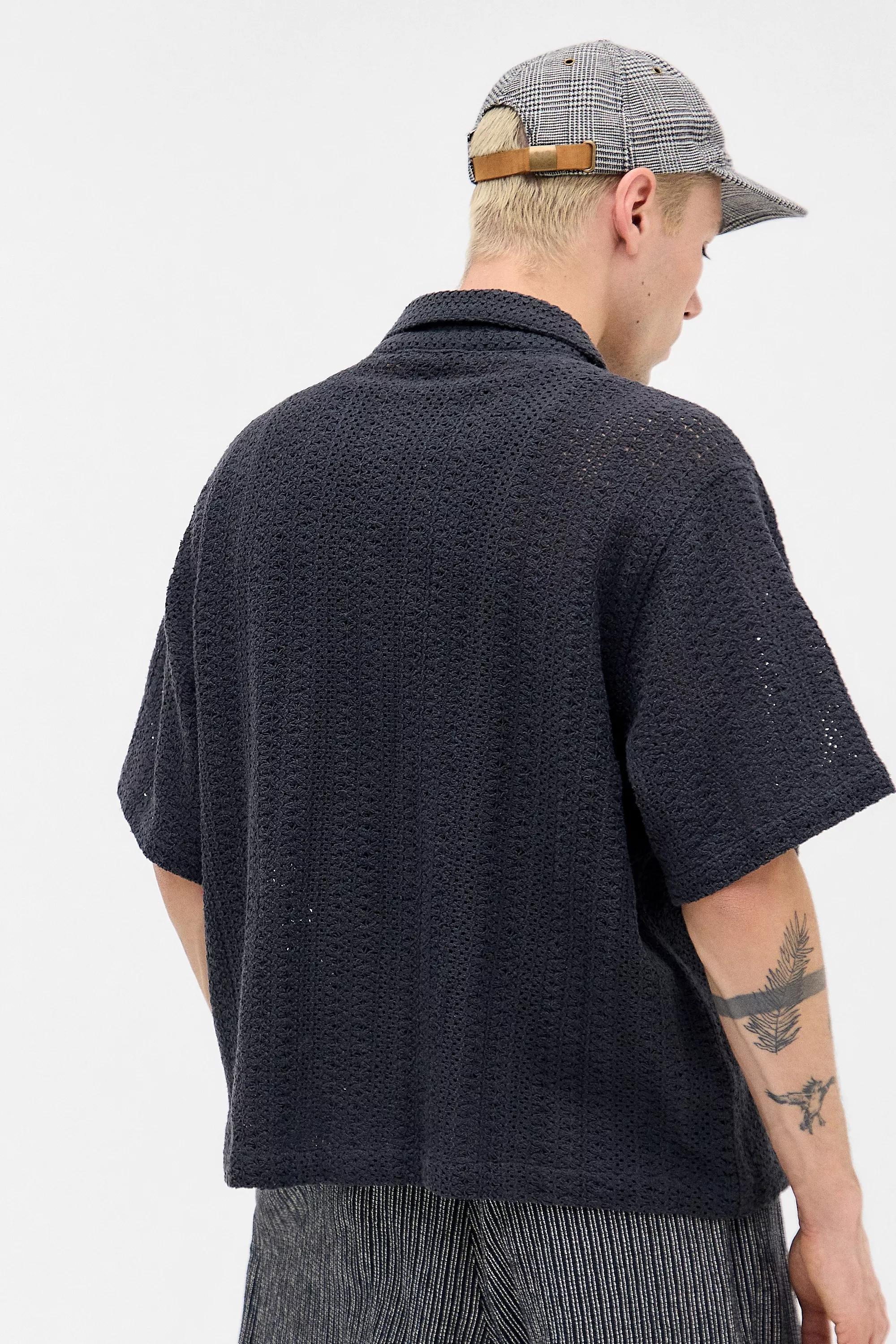 Black Loom Roman Knit Shirt, , large image number 3
