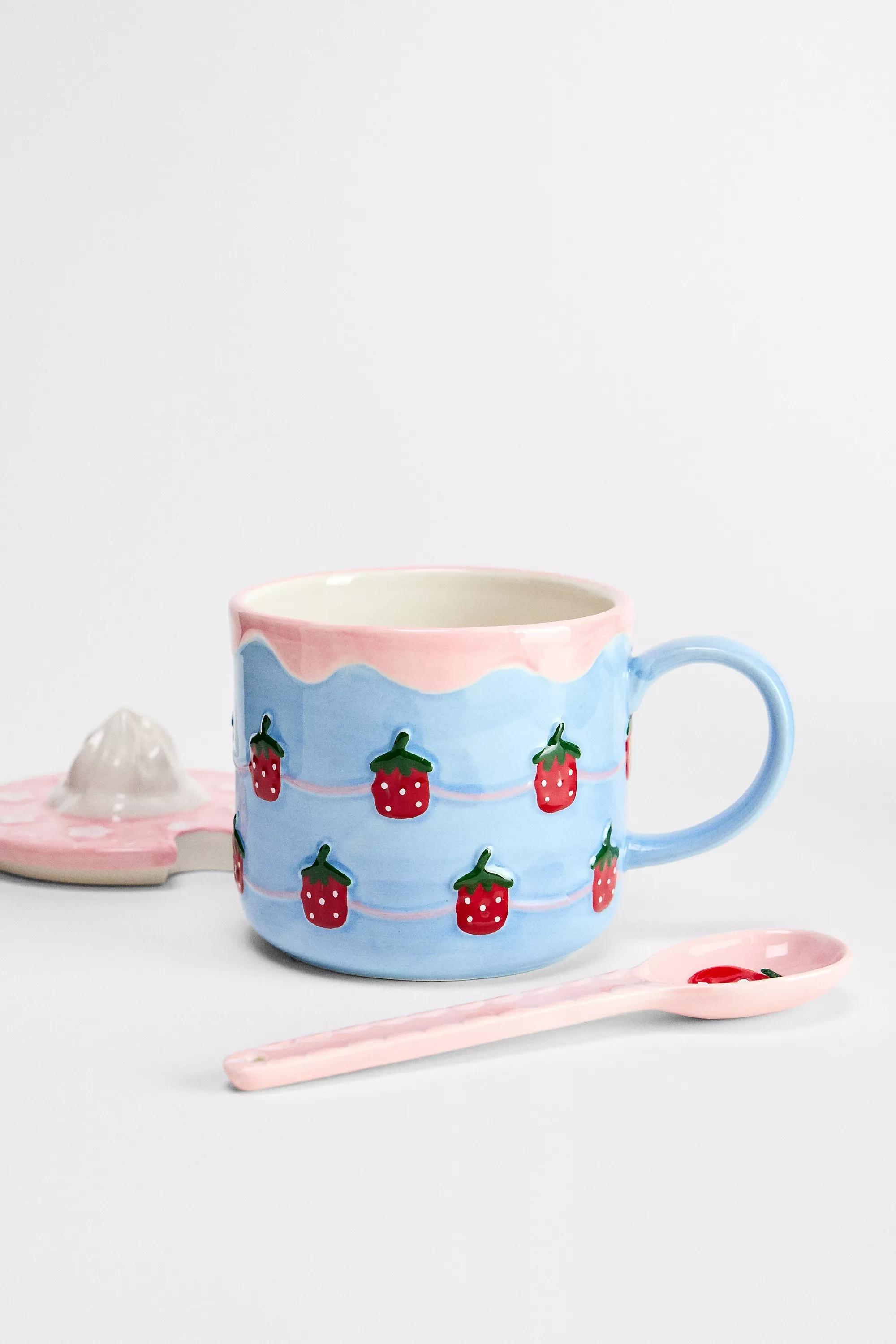 Blue Strawberry Cake Spoon Mug, ASSORT, large image number 2