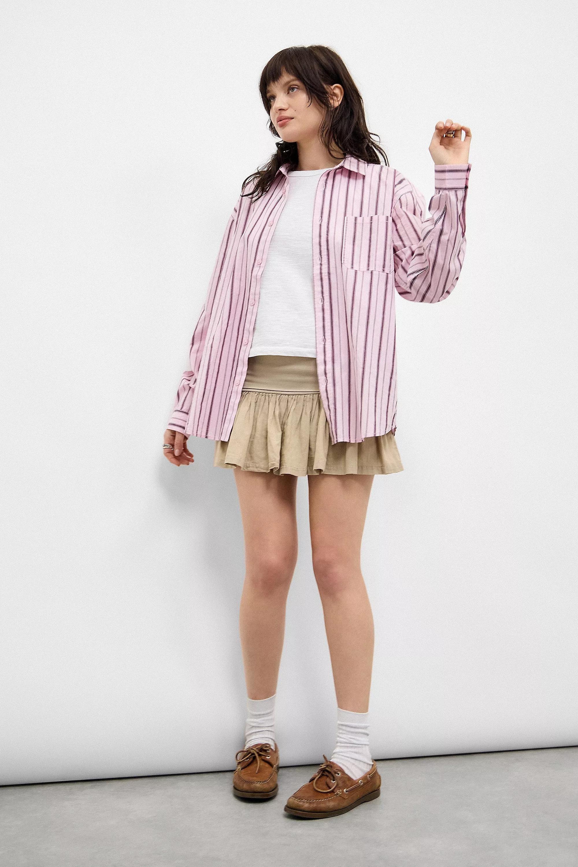 Pink Bdg Pink Beck Stripe Shirt, , large image number 0