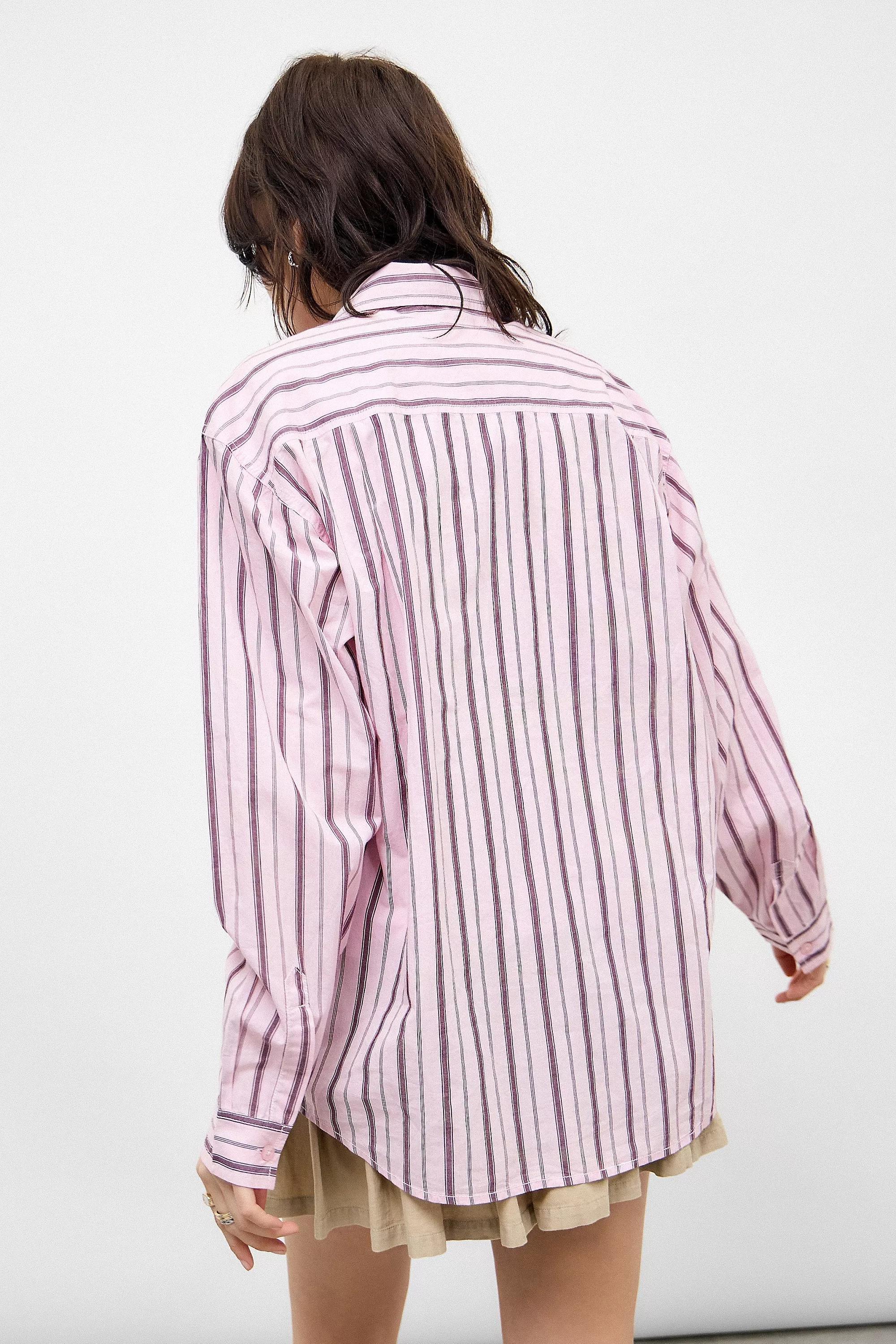 Pink Bdg Pink Beck Stripe Shirt, , large image number 4