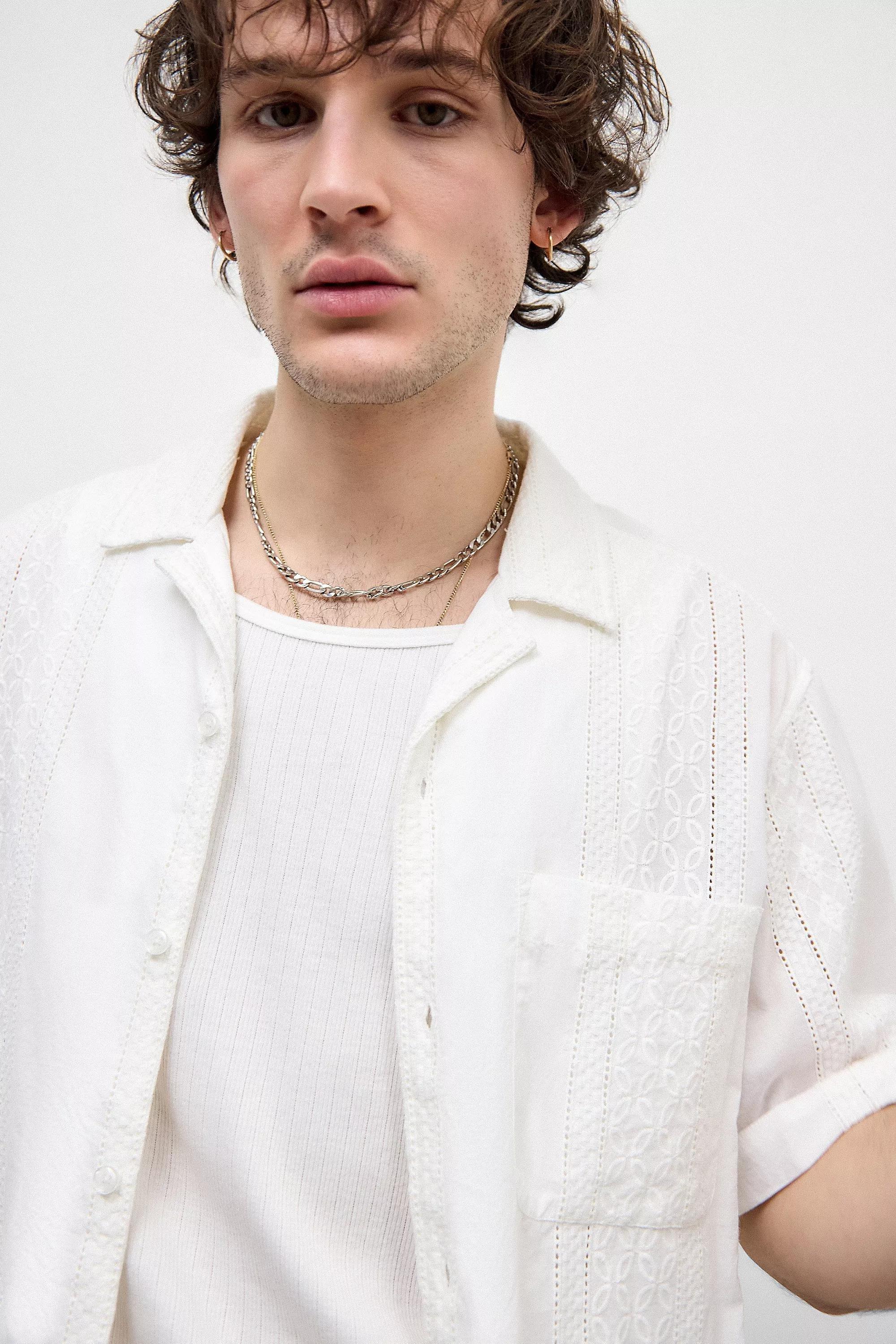 White Bdg Broderie Shirt, , large image number 1