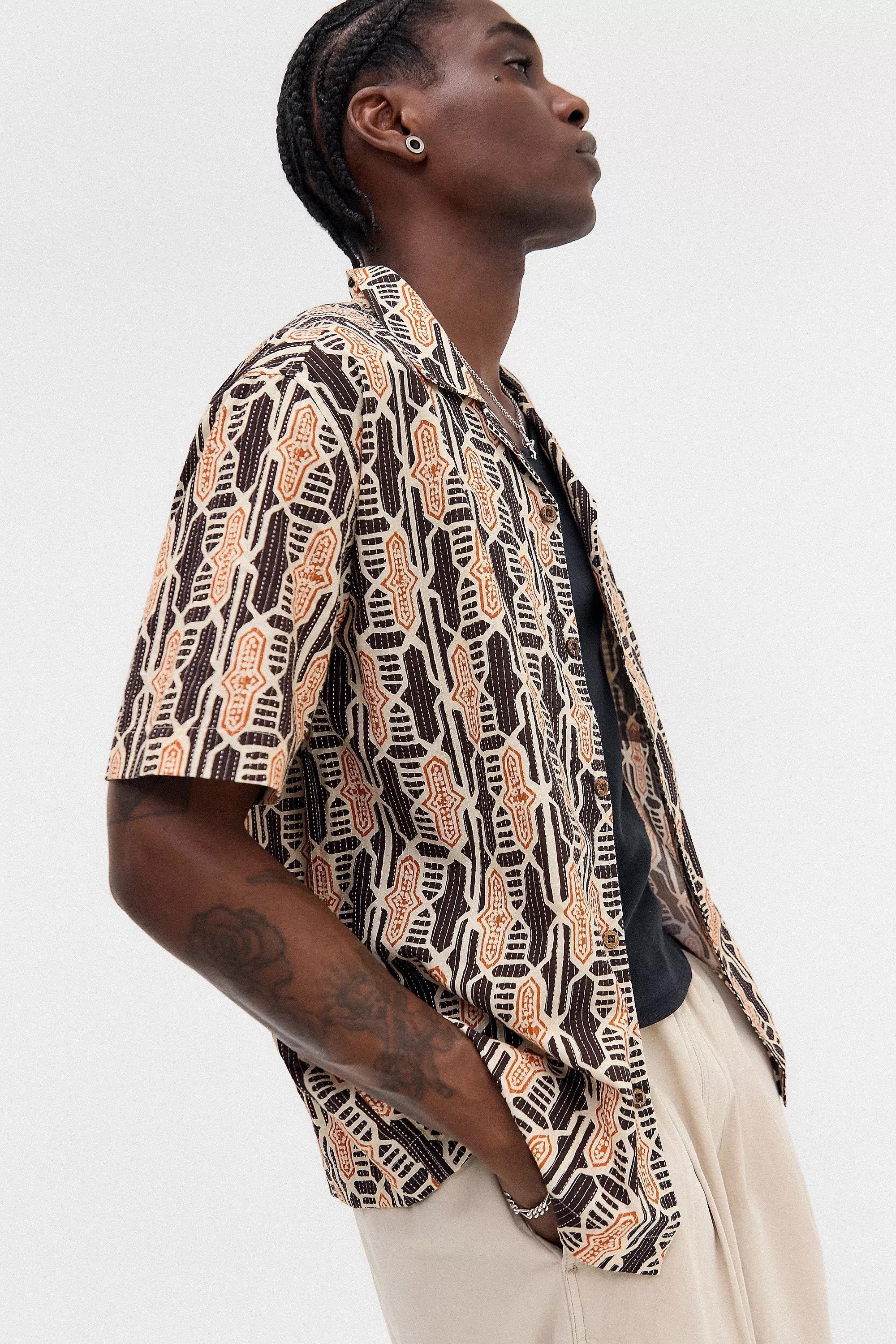 Multicolour Ayker Geometric Print Shirt, BLK MOTIF, medium