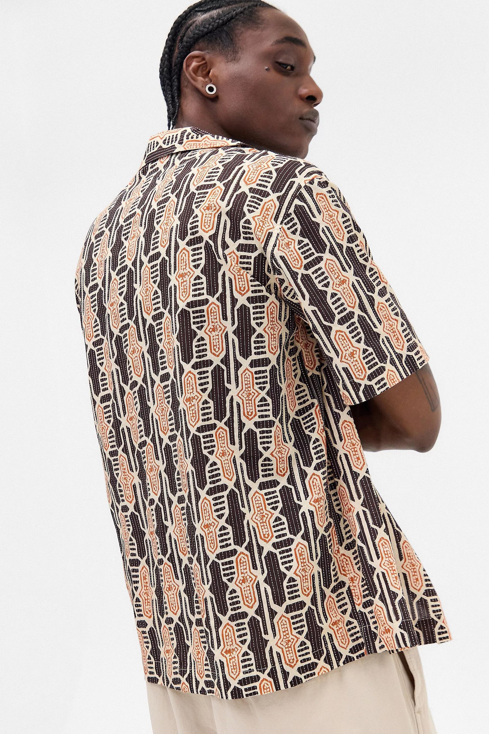 Multicolour Ayker Geometric Print Shirt, BLK MOTIF, large image number 3