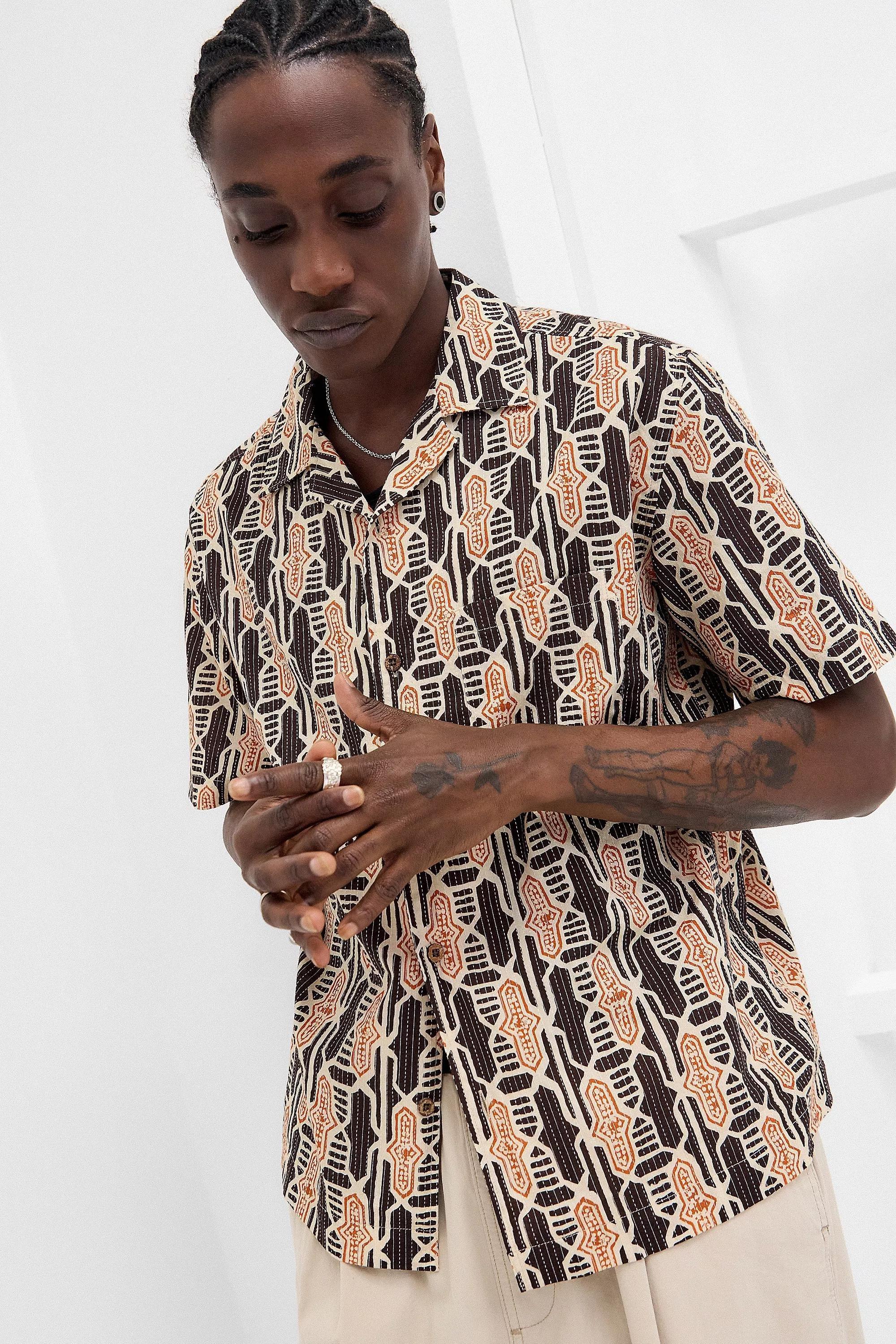 Multicolour Ayker Geometric Print Shirt, BLK MOTIF, large image number 4