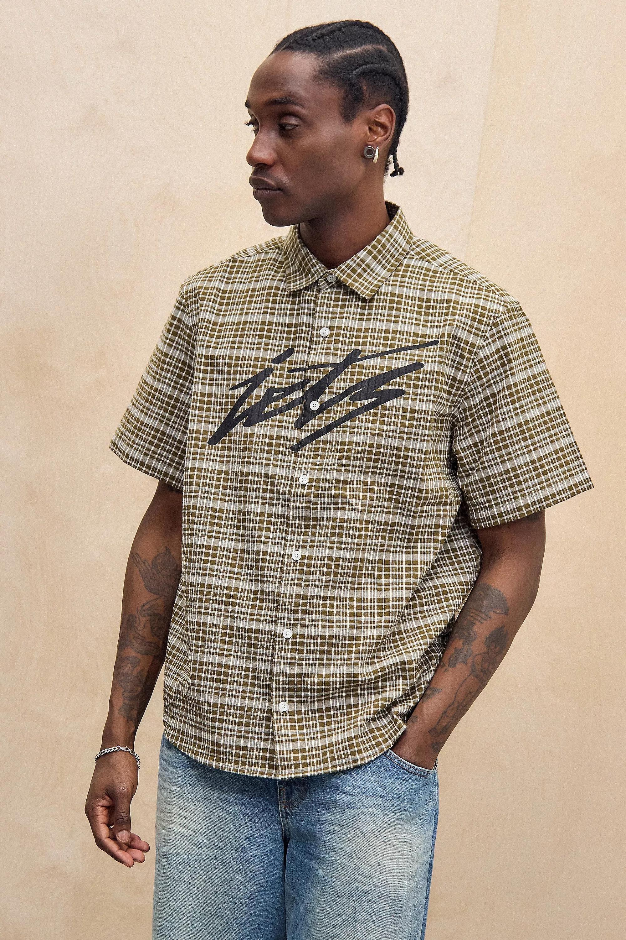 iets frans... Brown Check Shirt, , large image number 1