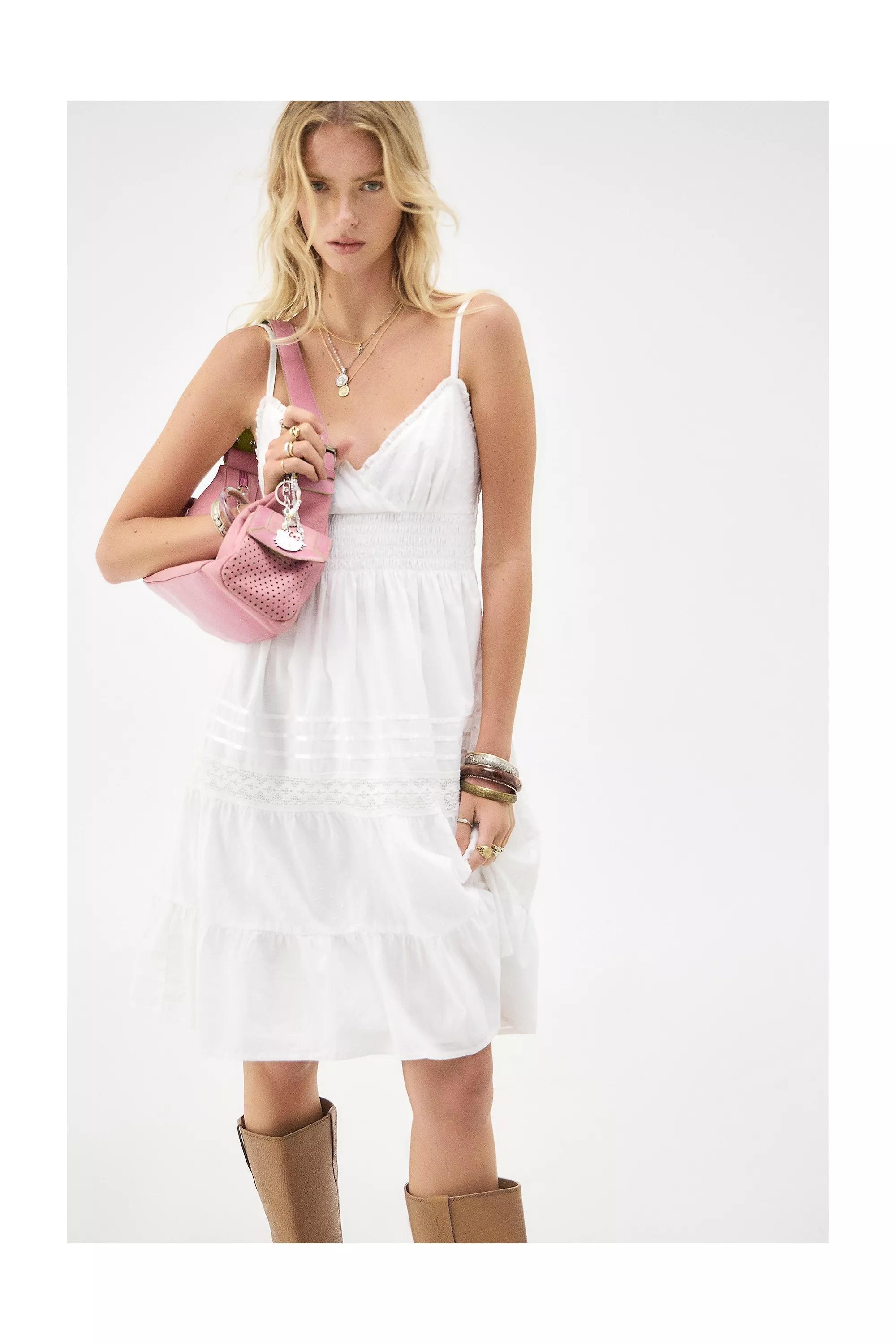 White Kimchi Blue Isabel Broderie Midi Dress, , large image number 0