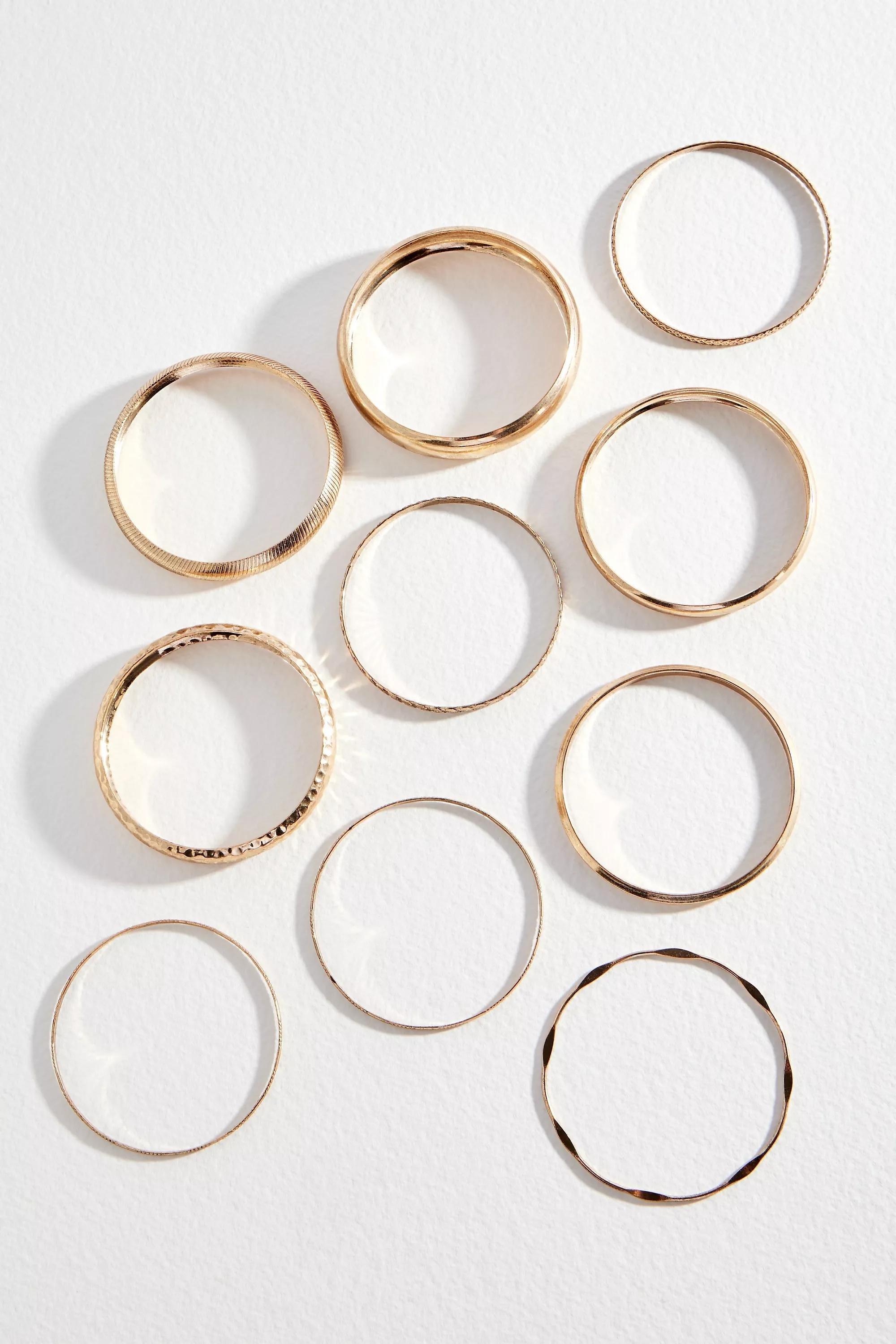 UO Chunky Mix Bangle Pack Bracelet Set, GOLD, large image number 2