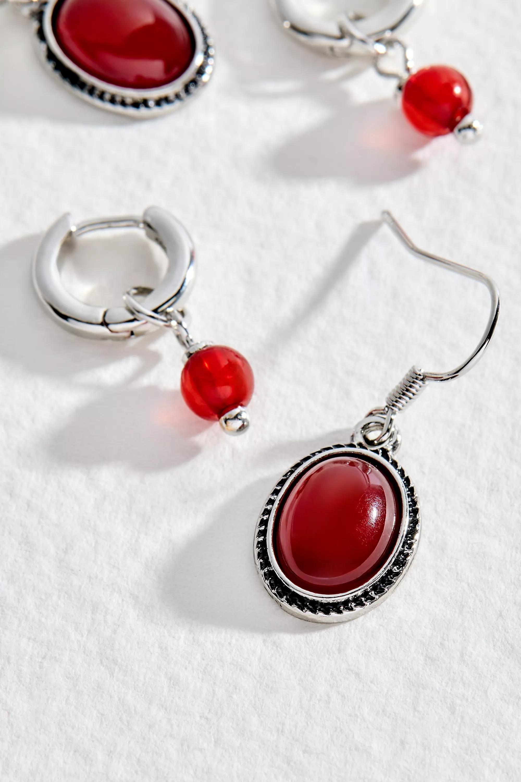 Silver Uo Amber Stone Earrings 2-Pack, SLVR, large image number 1