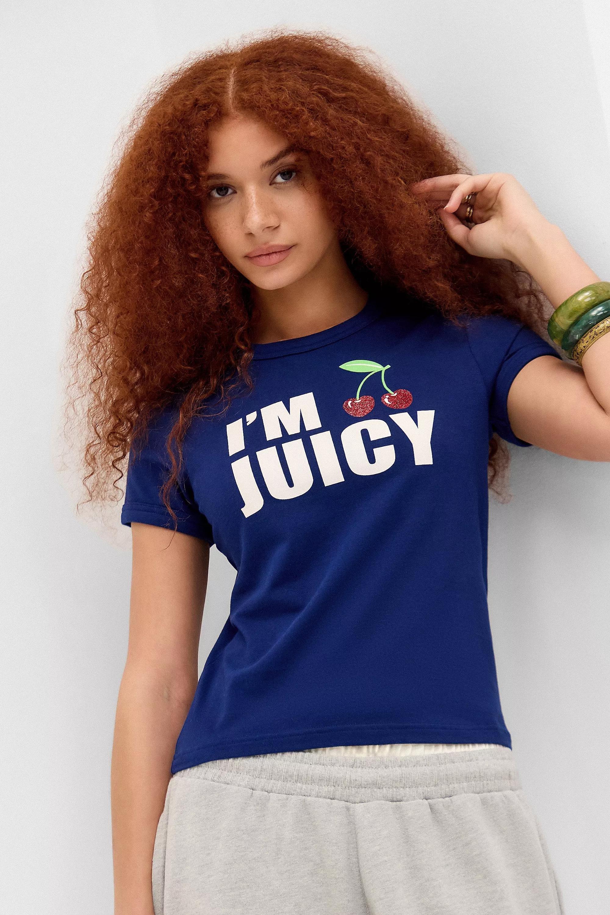 Blue Juicy Couture Uo Exclusive I'M Juicy T-Shirt, , large image number 0