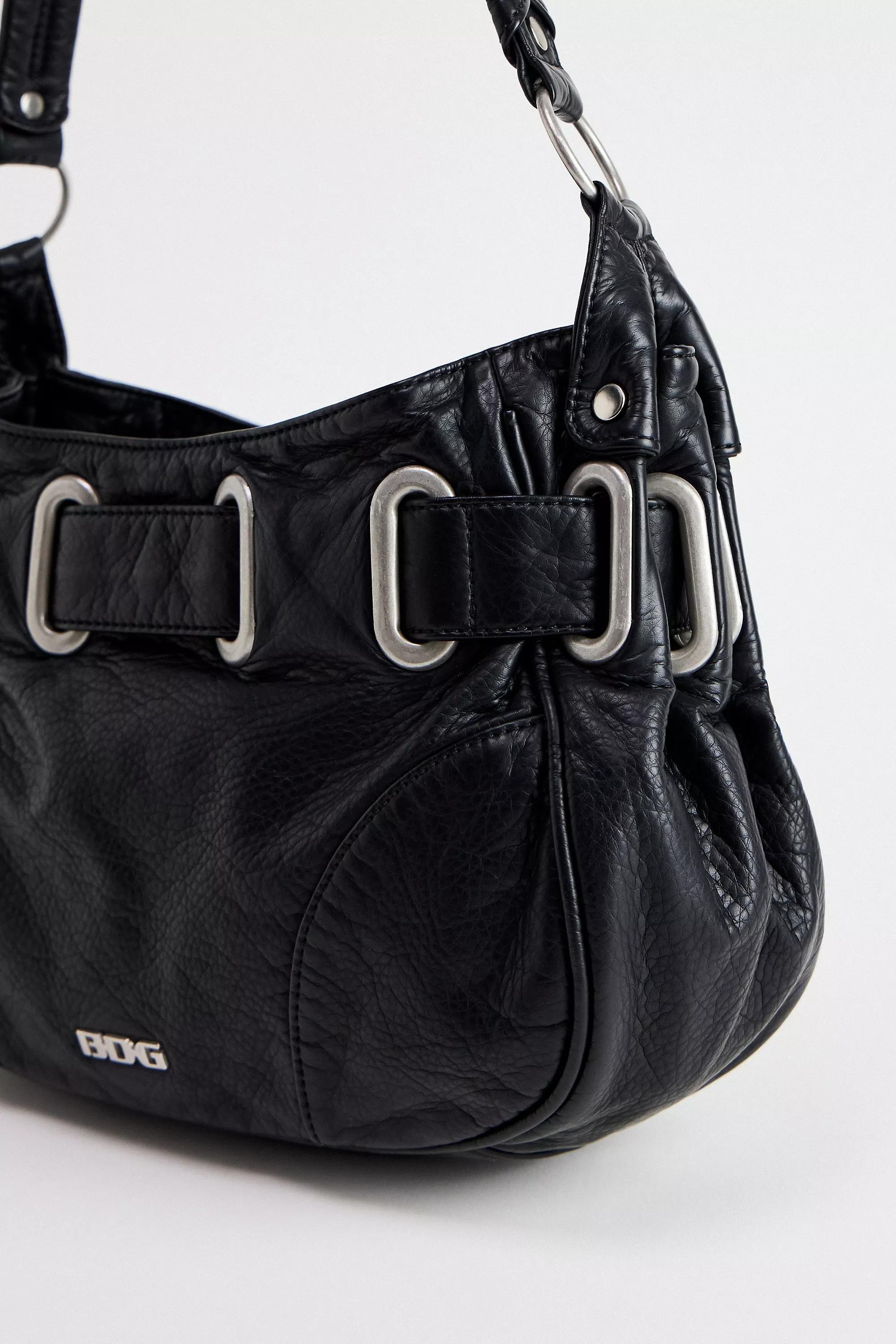 Black Bdg Sonny Loop Through Faux Leather Bag, BLK, large image number 3