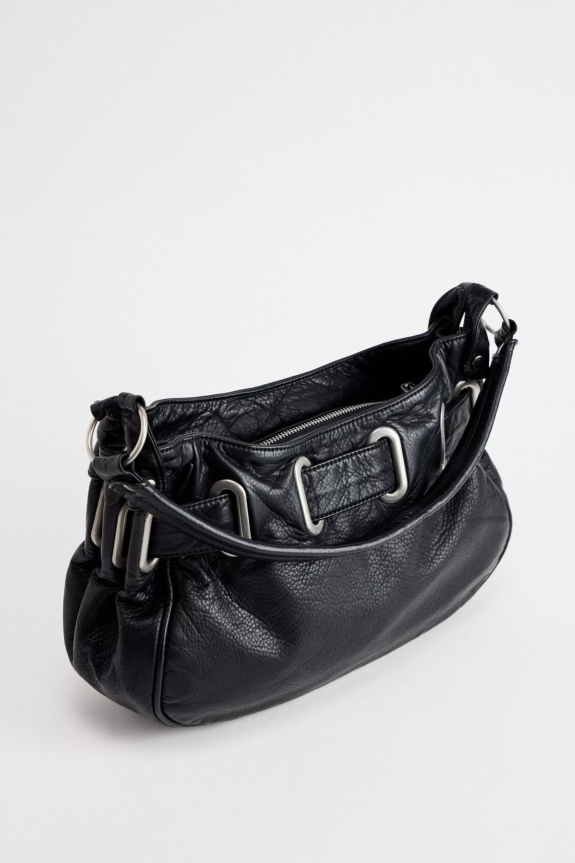 Black Bdg Sonny Loop Through Faux Leather Bag, BLK, large image number 4