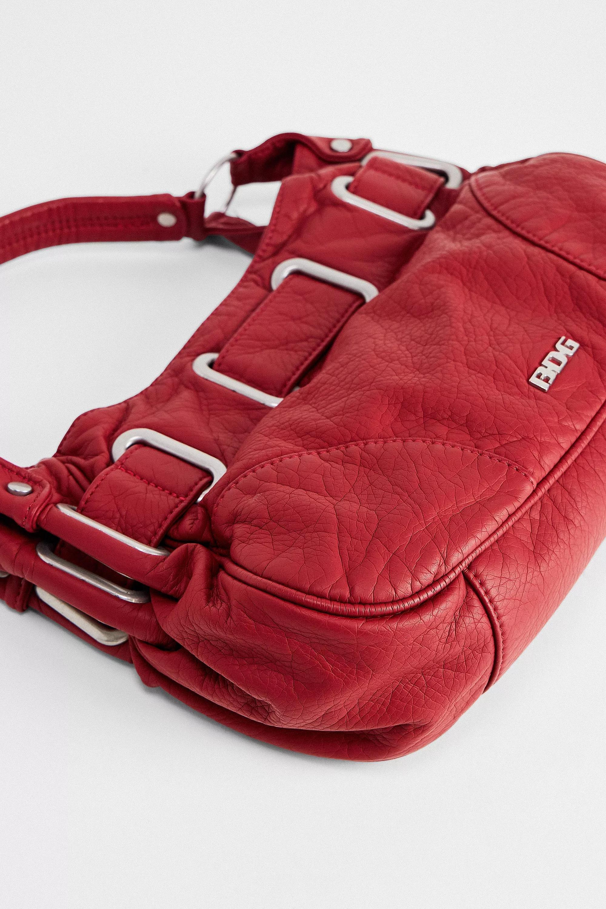 Red Bdg Sonny Loop Through Faux Leather Bag, RED, large image number 3