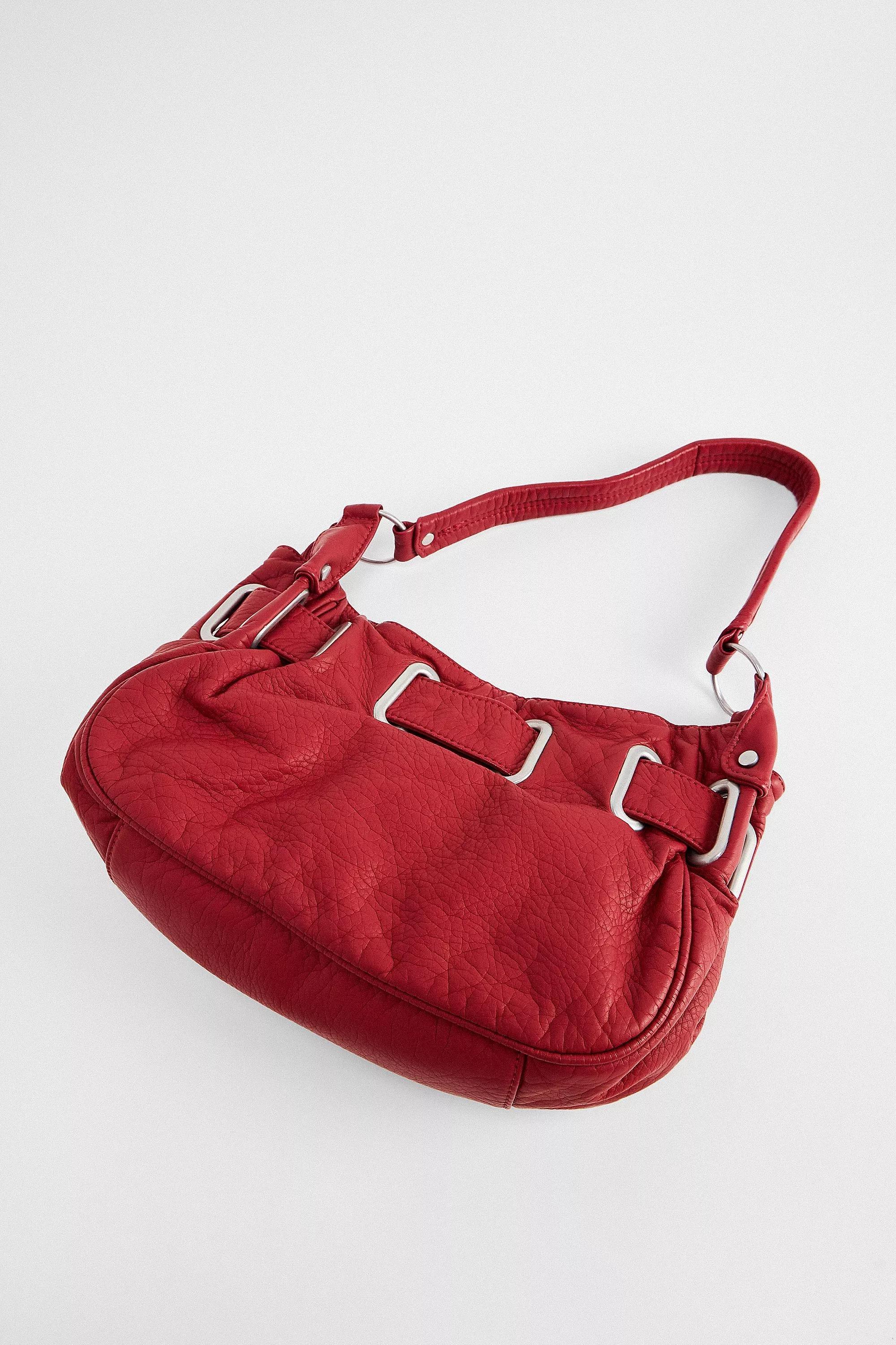 Red Bdg Sonny Loop Through Faux Leather Bag, RED, large image number 4