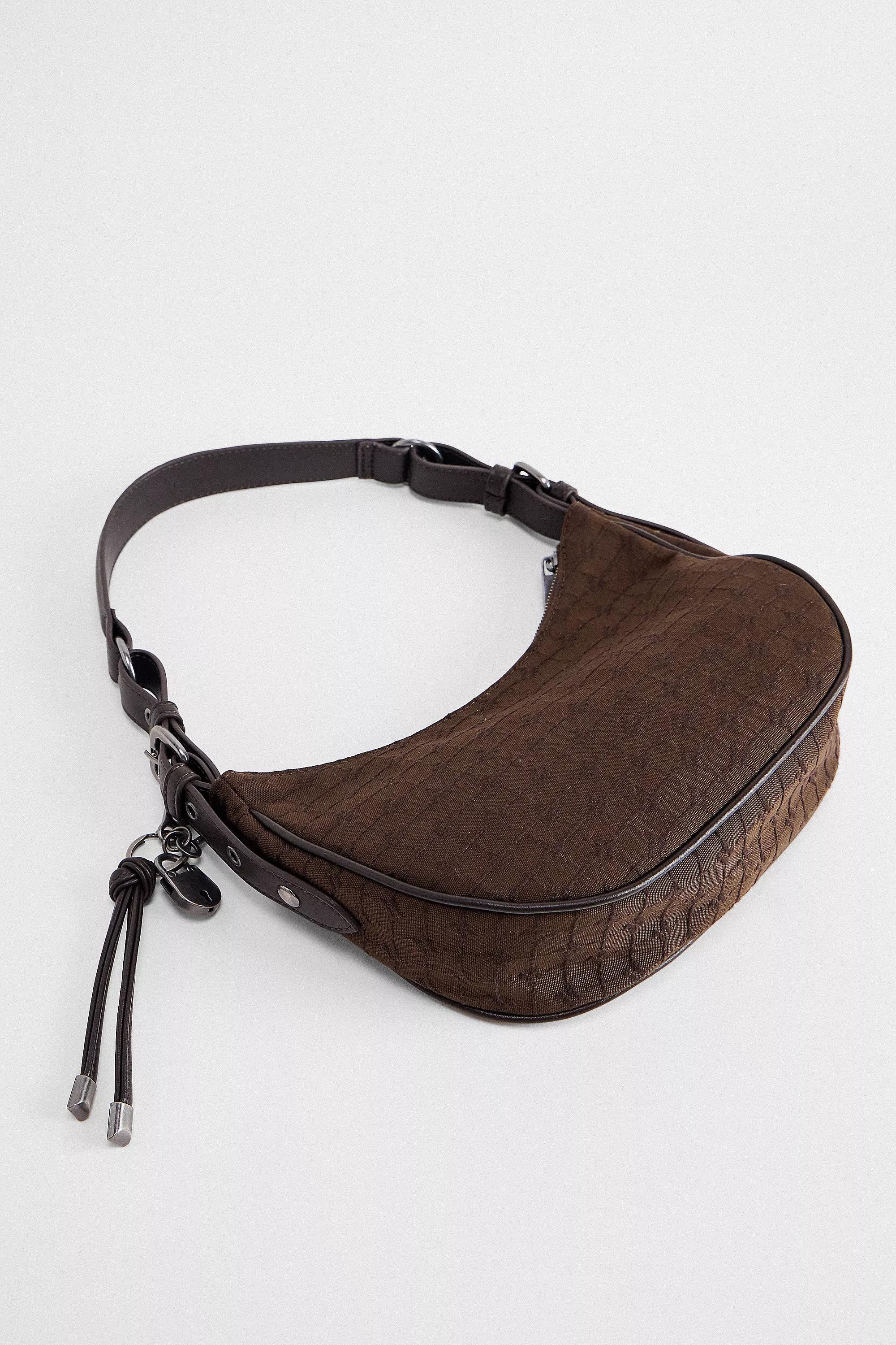Brown Iets Frans... Monogram Crescent Bag, CHOC, large image number 4