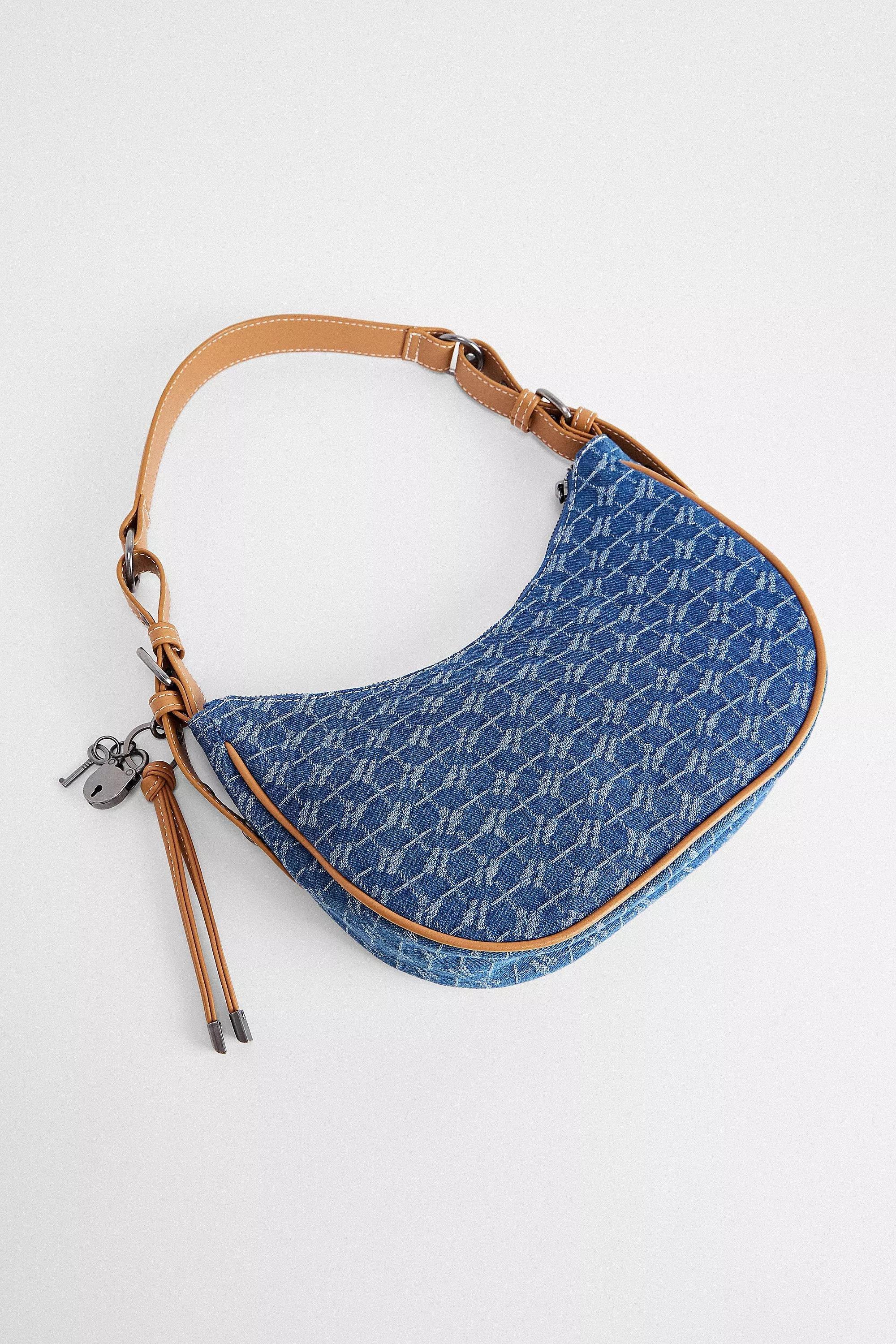 Blue Iets Frans... Monogram Crescent Bag, VINTAGE DENIM MEDIUM, large image number 2