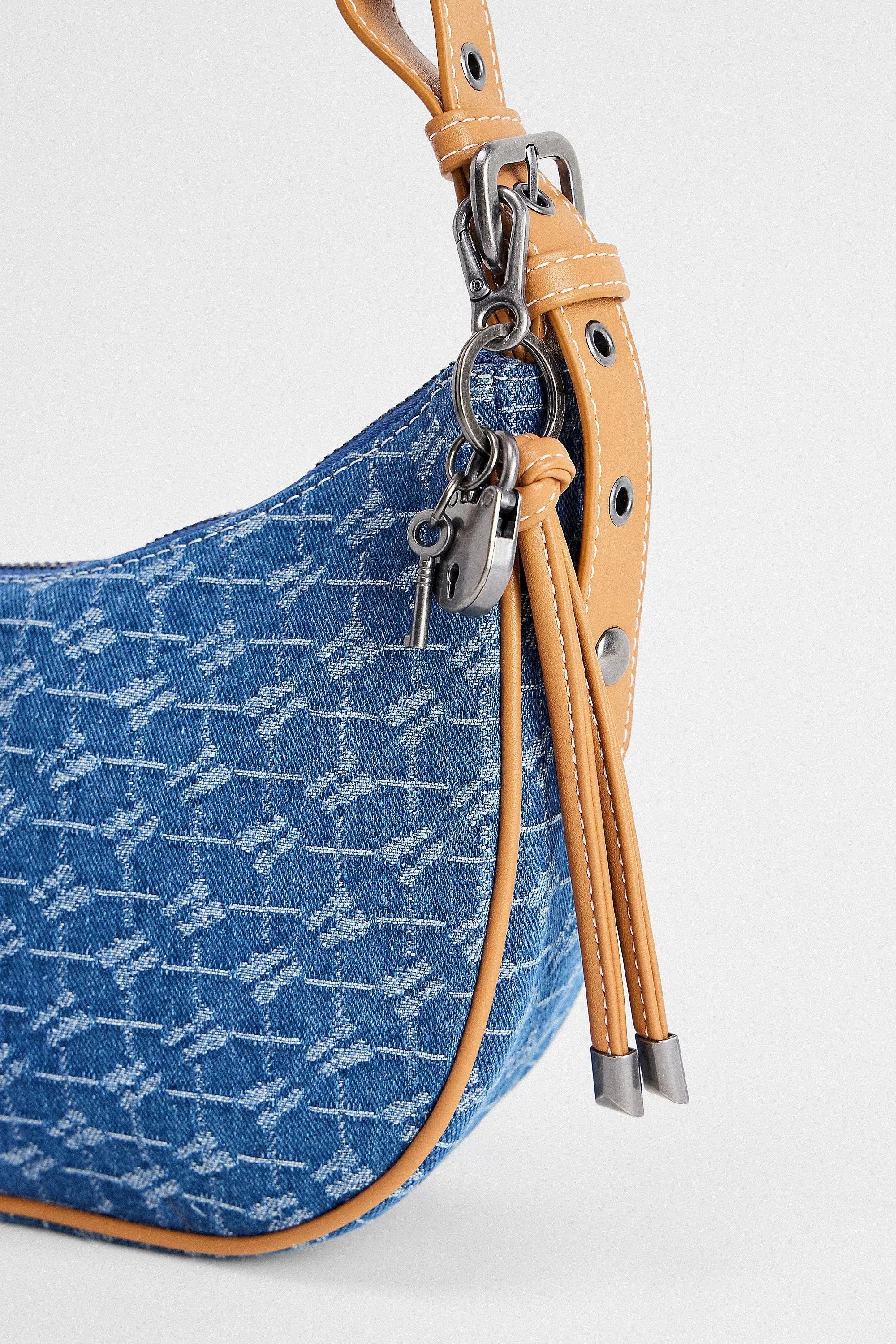 Blue Iets Frans... Monogram Crescent Bag, VINTAGE DENIM MEDIUM, large image number 3