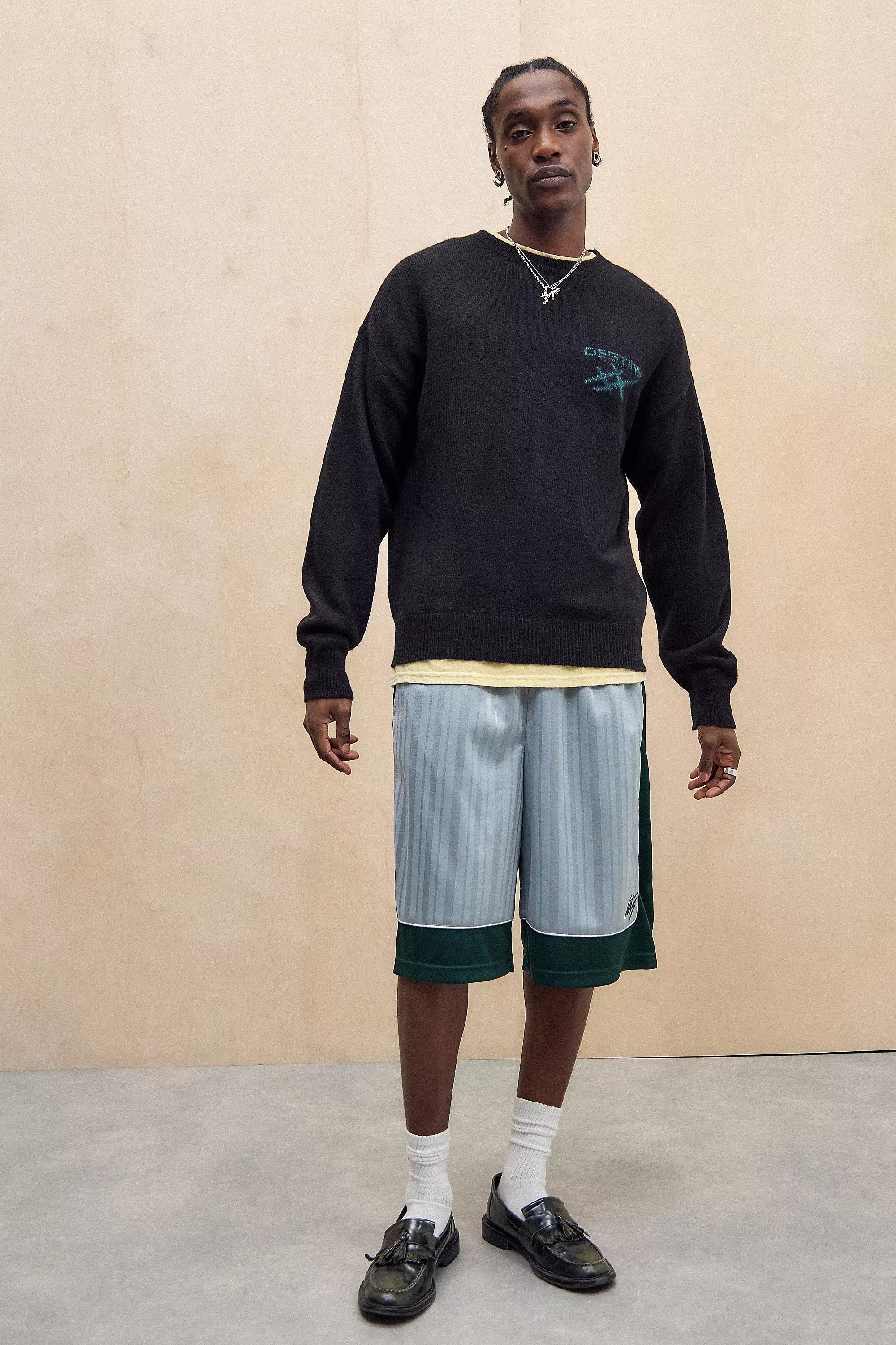 Black Uo Black Destiny Dice Crew Knit Jumper, , large image number 1