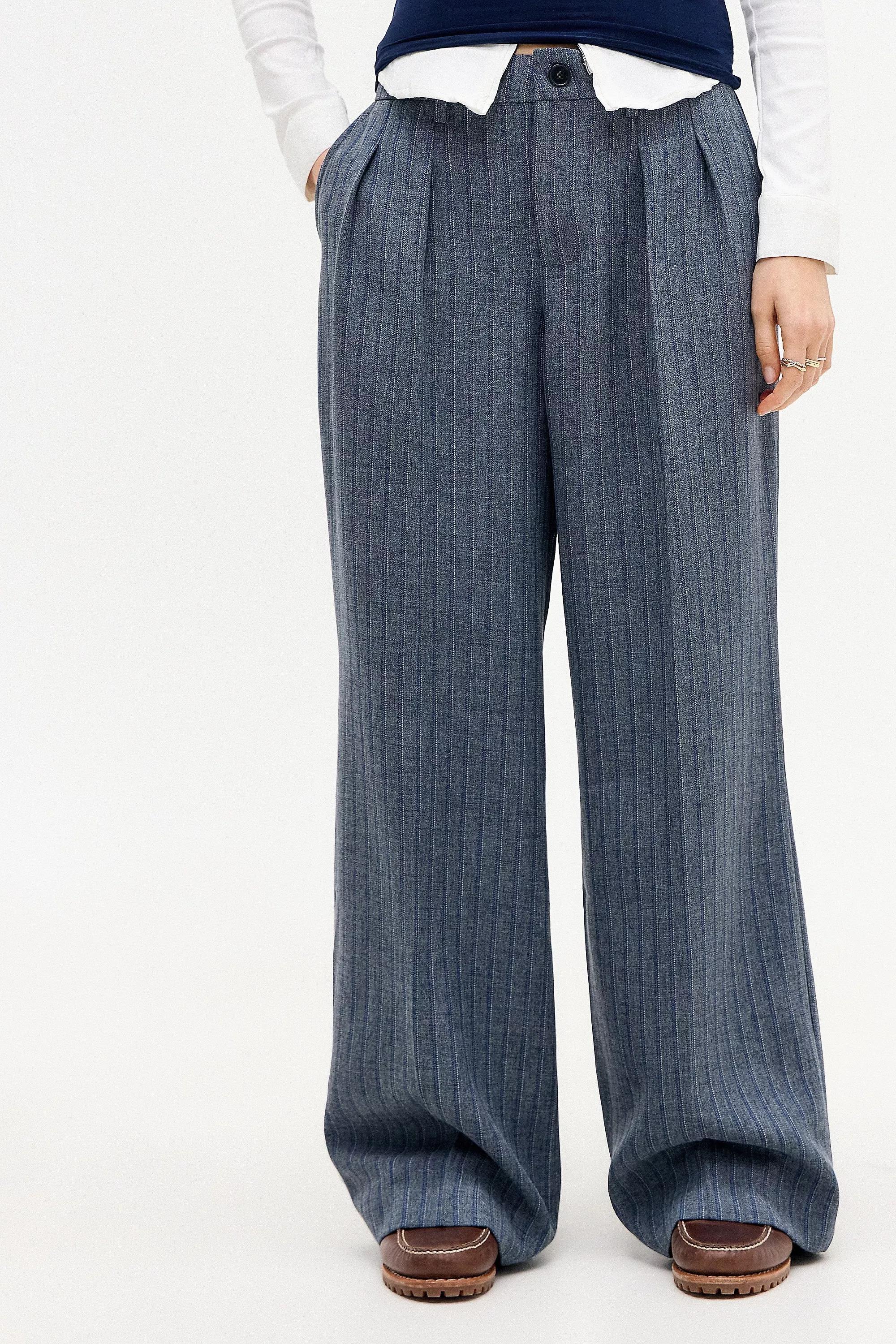 Grey Ash Pinstripe Pants, , large image number 1