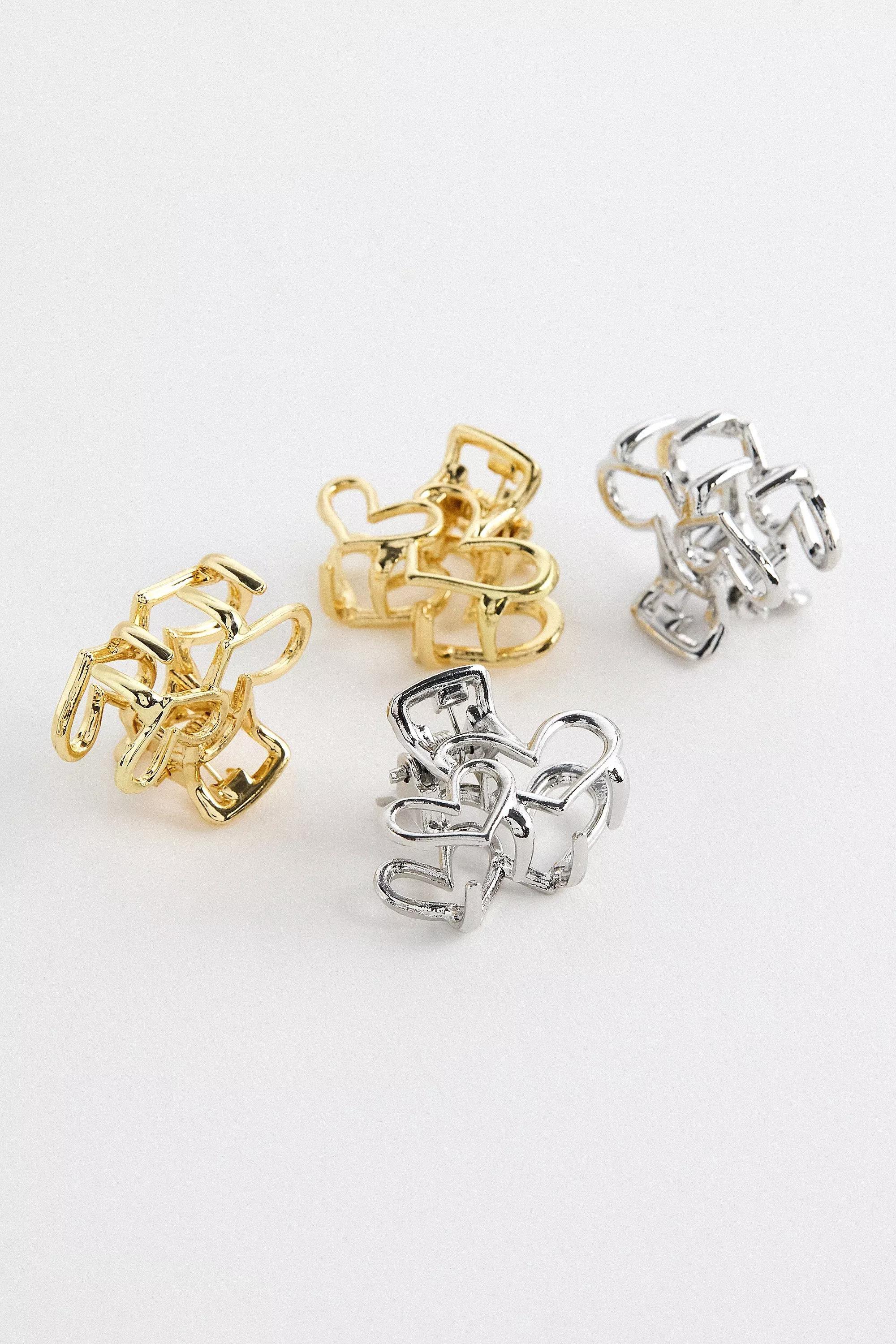 Multicolour Uo Mini Cutout Heart Clip 4-Pack, ASSORT, large image number 1