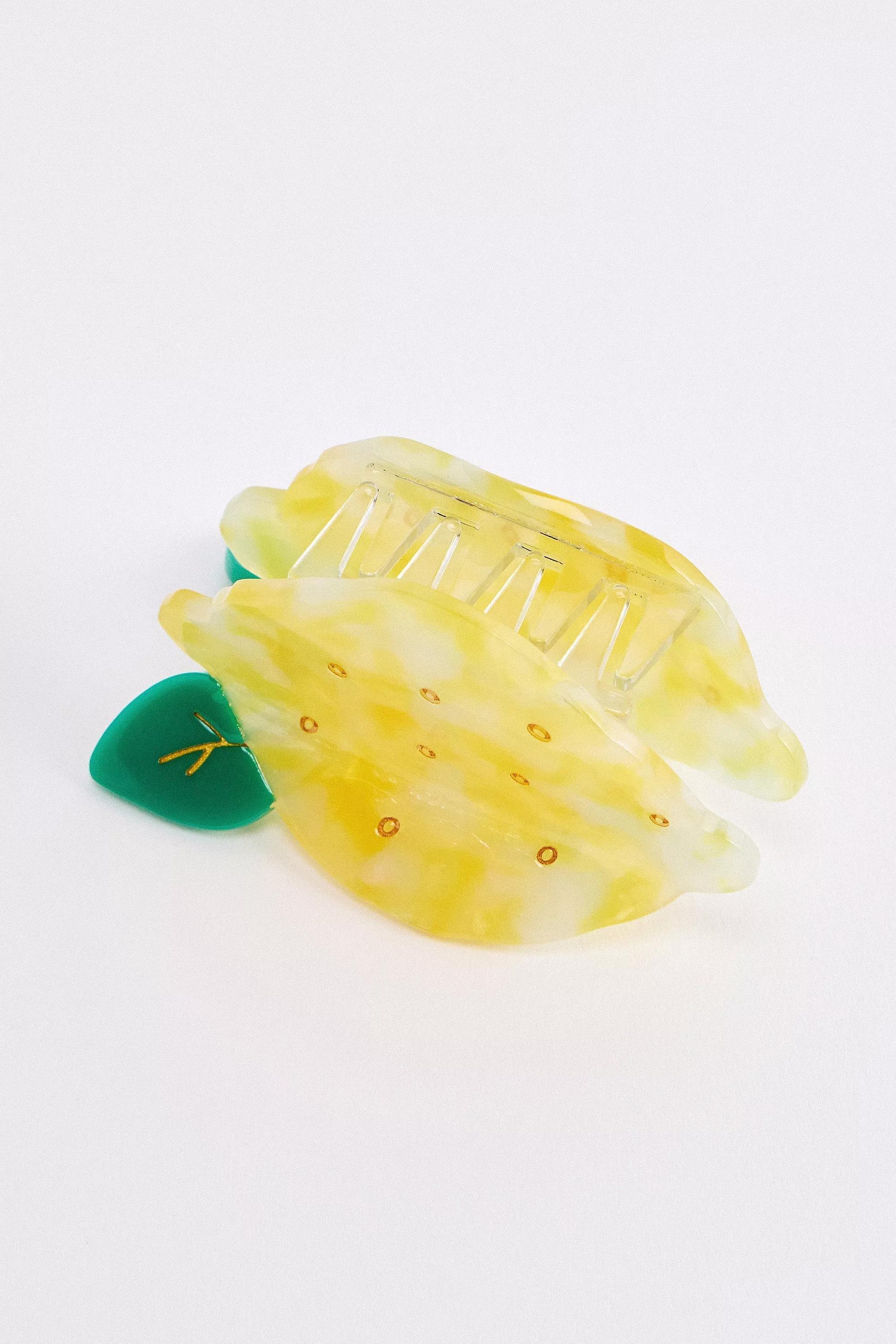 Yellow Lemon Claw Clip, YEL, large image number 0