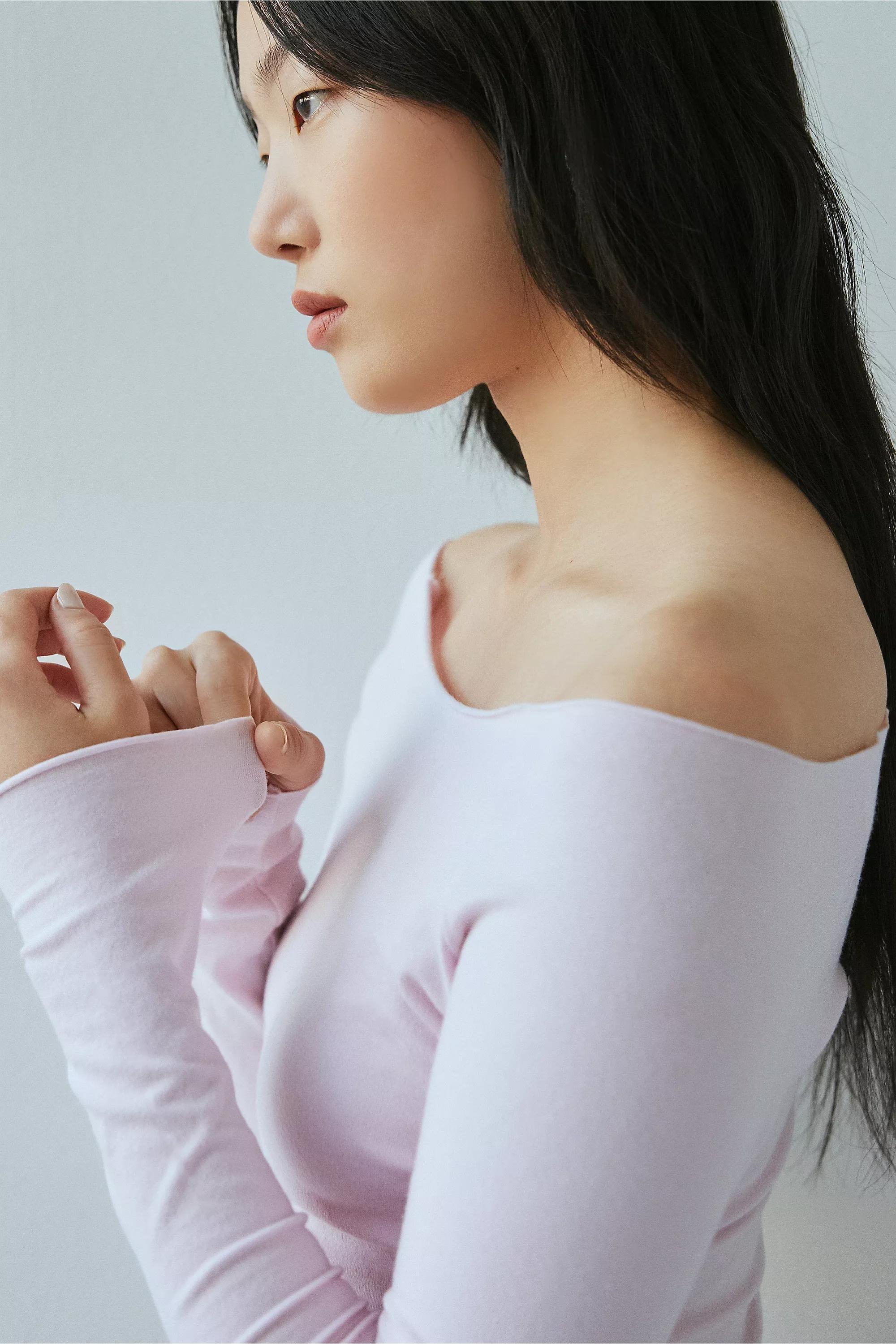 Purple Out From Under Long Sleeve Top, , large image number 2