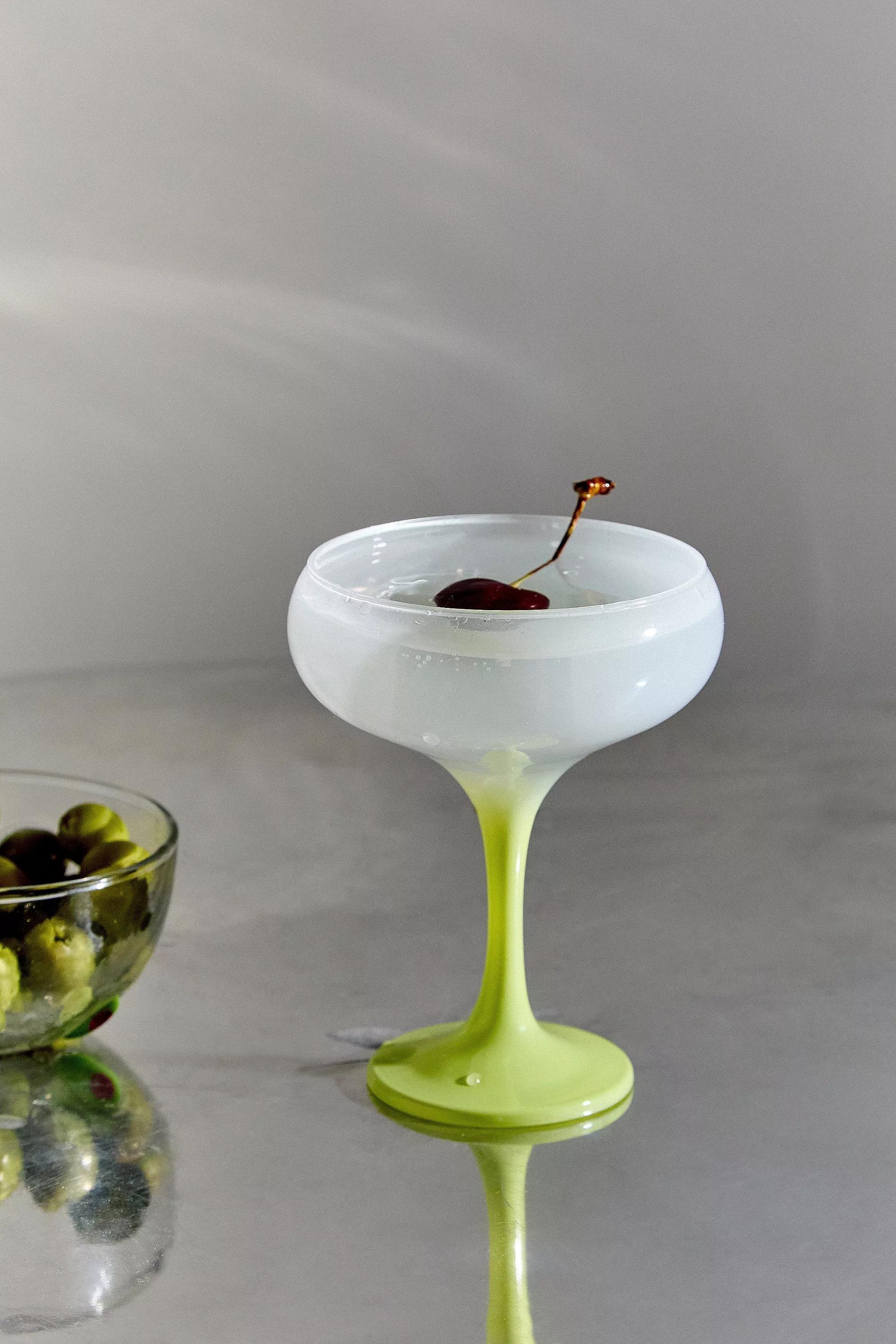 Green Ombre Coupe Glass, GRN, large image number 0